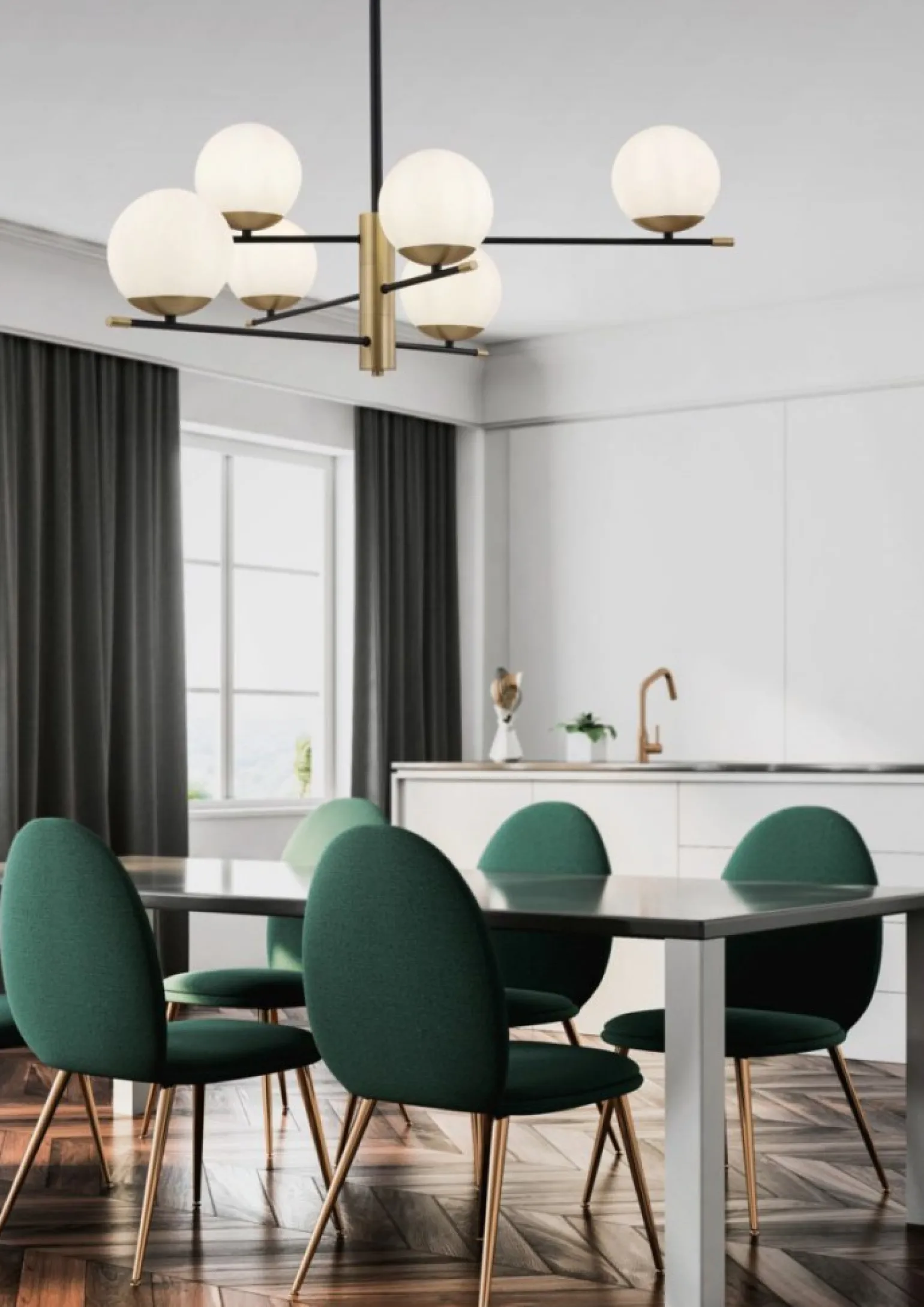 Fashion Lampa wisząca nad stół w salonie MOD048PL-06G NOSTALGIA | Kaja Żyrandole Nowoczesne