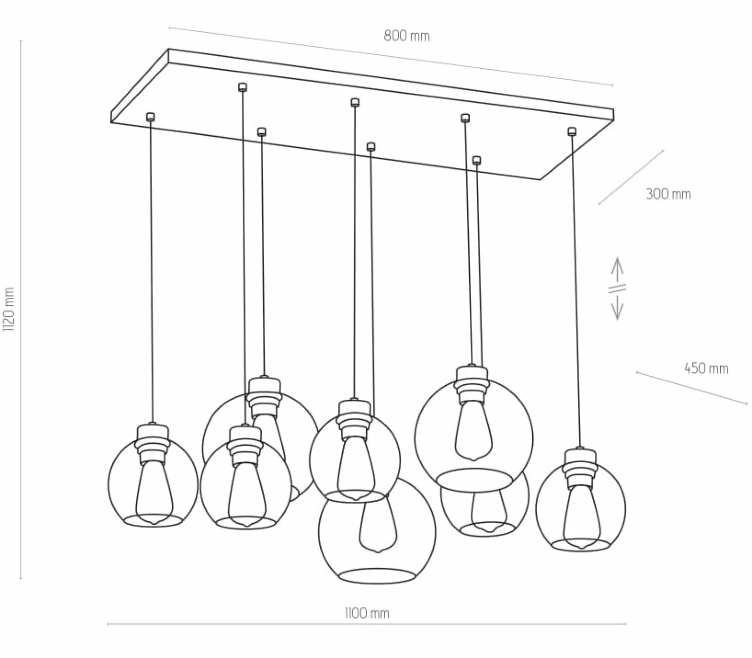 Flash Sale Lampa wisząca nad stół w salonie TK 4113 CUBUS GRAPHITE | Kaja Żyrandole Nowoczesne