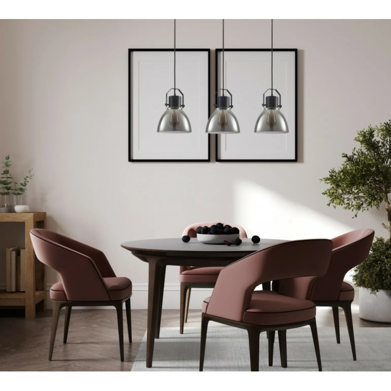 Fashion Lampa wisząca nad wyspę kuchenną PND-22371-3-BK+SG z serii DARLENA Żyrandole Nowoczesne