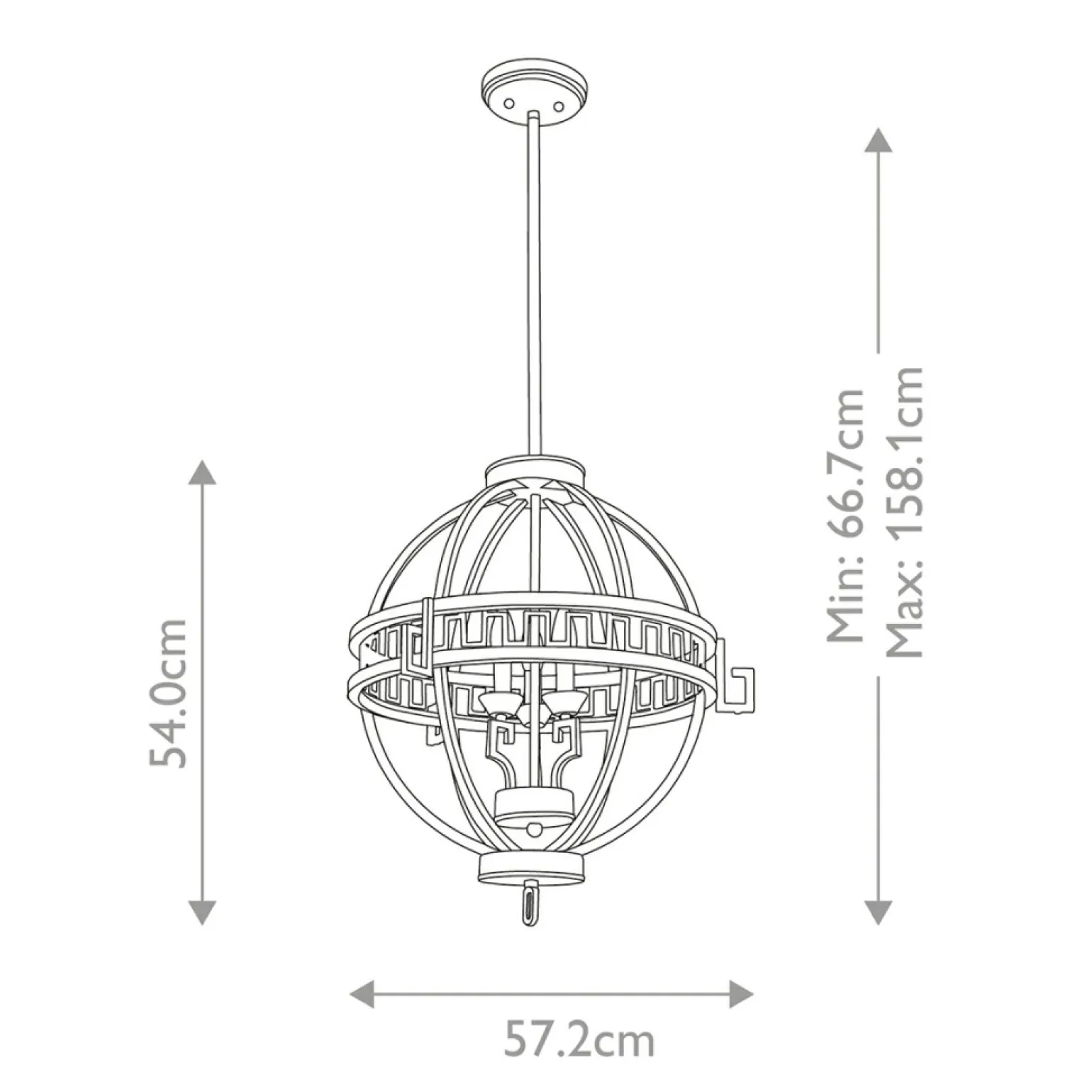 Fashion Lampa wisząca, postarzane złoto GN-LEMURIA-3P-A z serii LEMURIA Żyrandole Nowoczesne