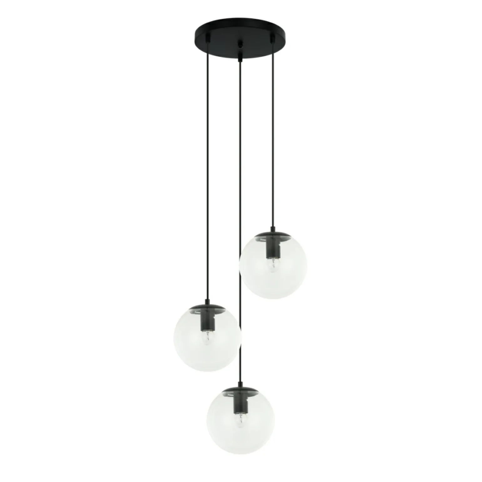Cheap Lampa wisząca, przezroczyste klosze PND-58867-3S-BK z serii SARPO Żyrandole Nowoczesne