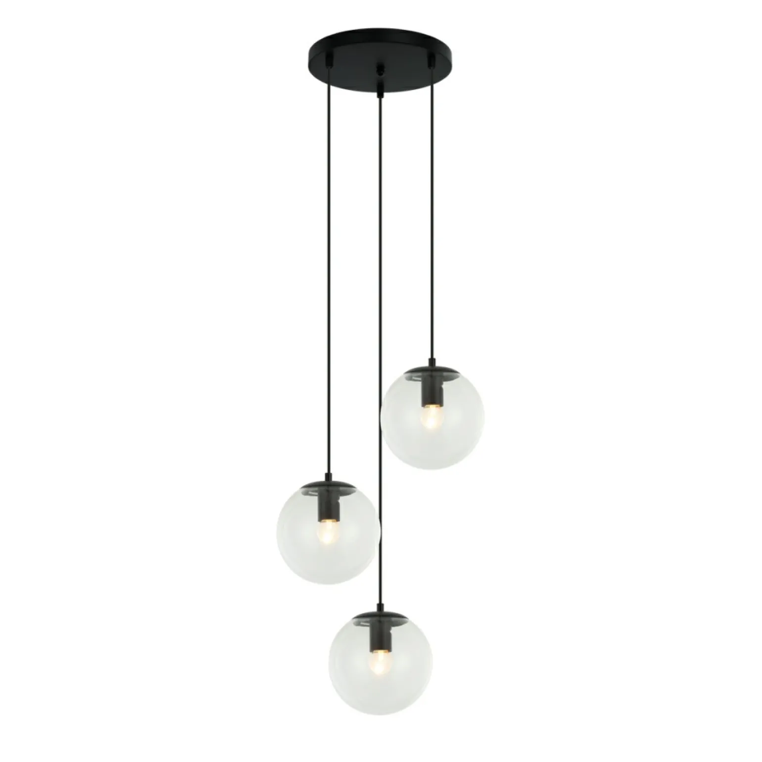 Cheap Lampa wisząca, przezroczyste klosze PND-58867-3S-BK z serii SARPO Żyrandole Nowoczesne