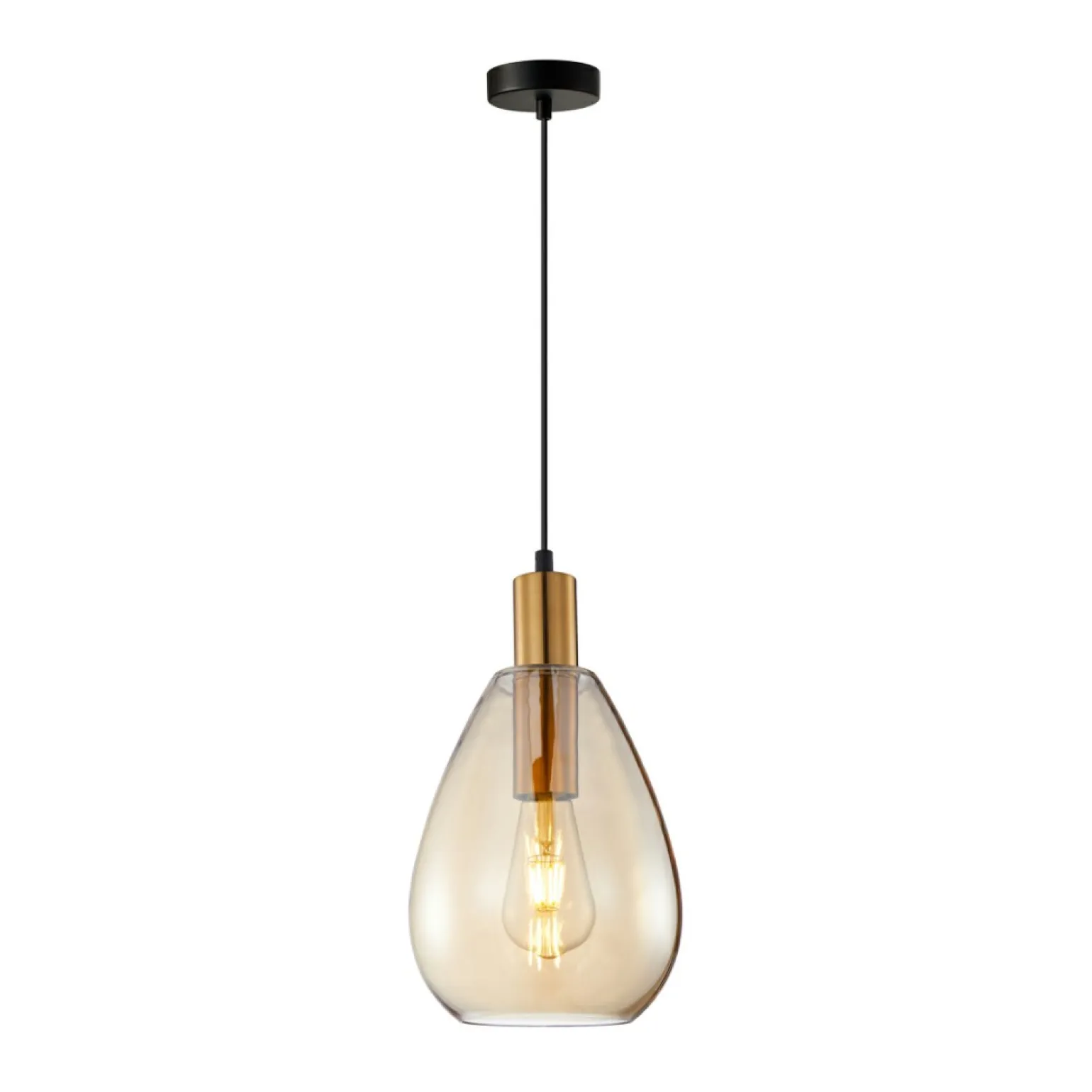 Outlet Lampa wisząca, regulowana, bursztynowa PND-27812-BRO-AMB z serii ZULO Żyrandole Nowoczesne