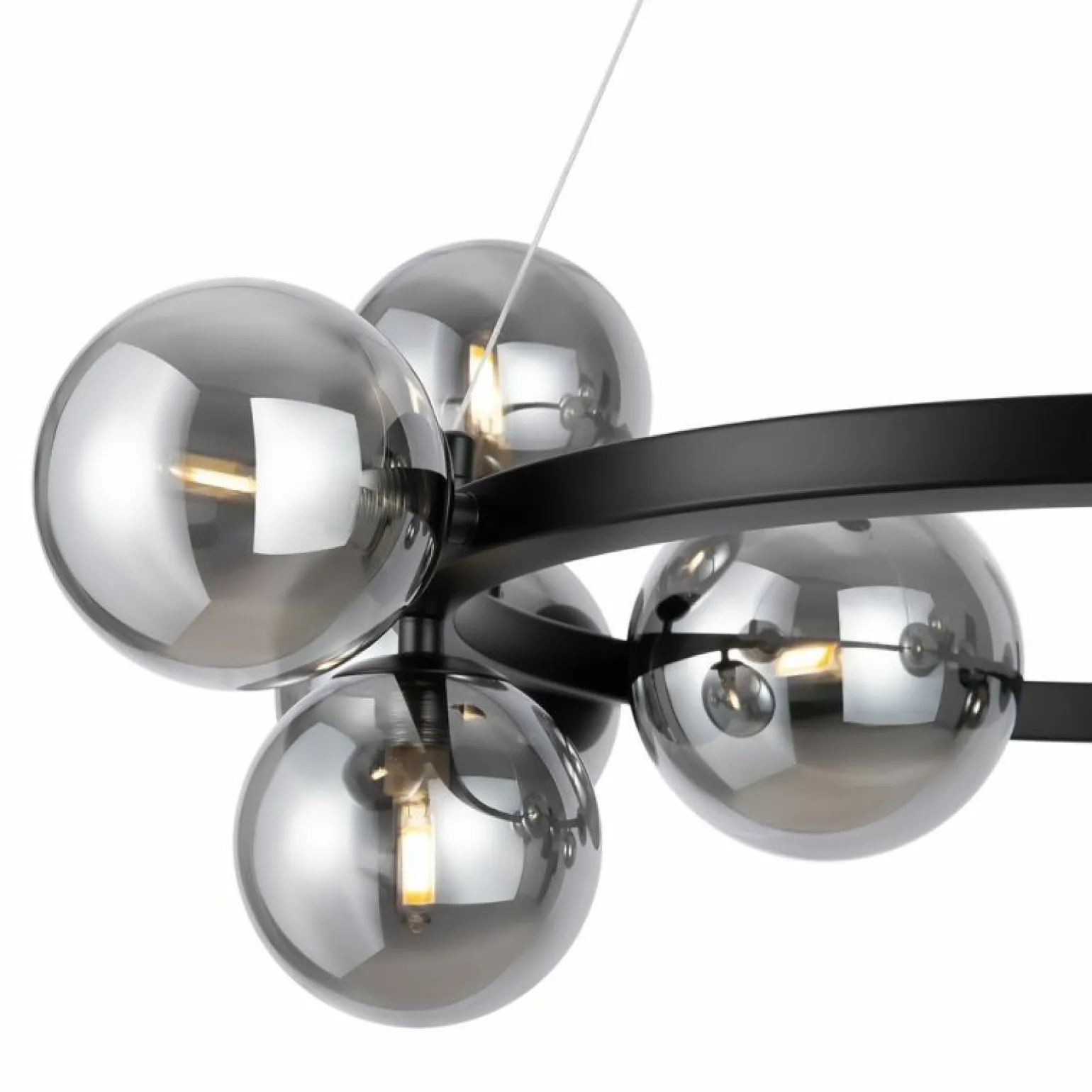 Fashion Lampa wisząca, ring z grafitowymi kloszami MOD545PL-11B z serii DALLAS Żyrandole Nowoczesne