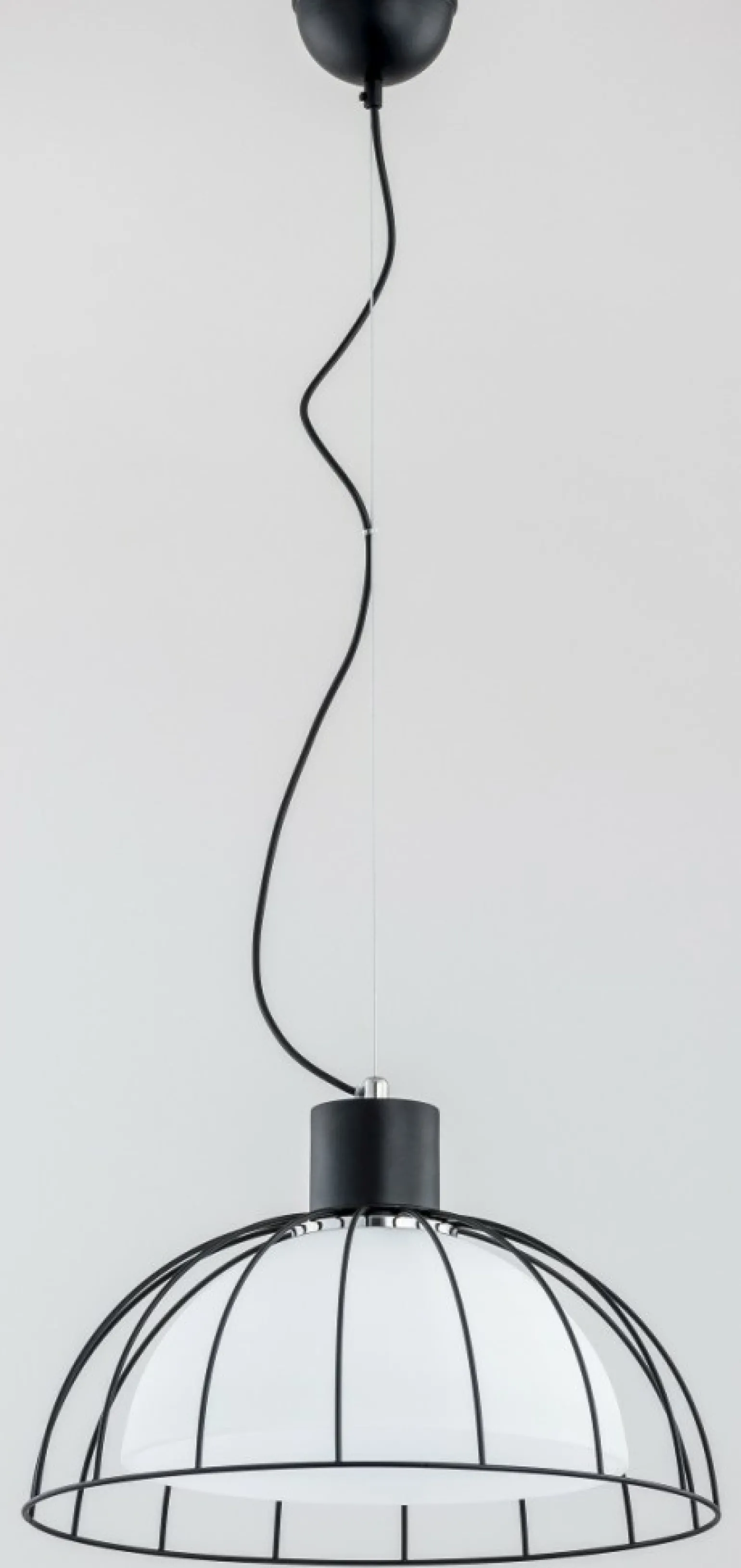 Outlet Lampa wisząca w kolorze czarnym, mleczny klosz AL 60466 | Kaja Żyrandole Nowoczesne