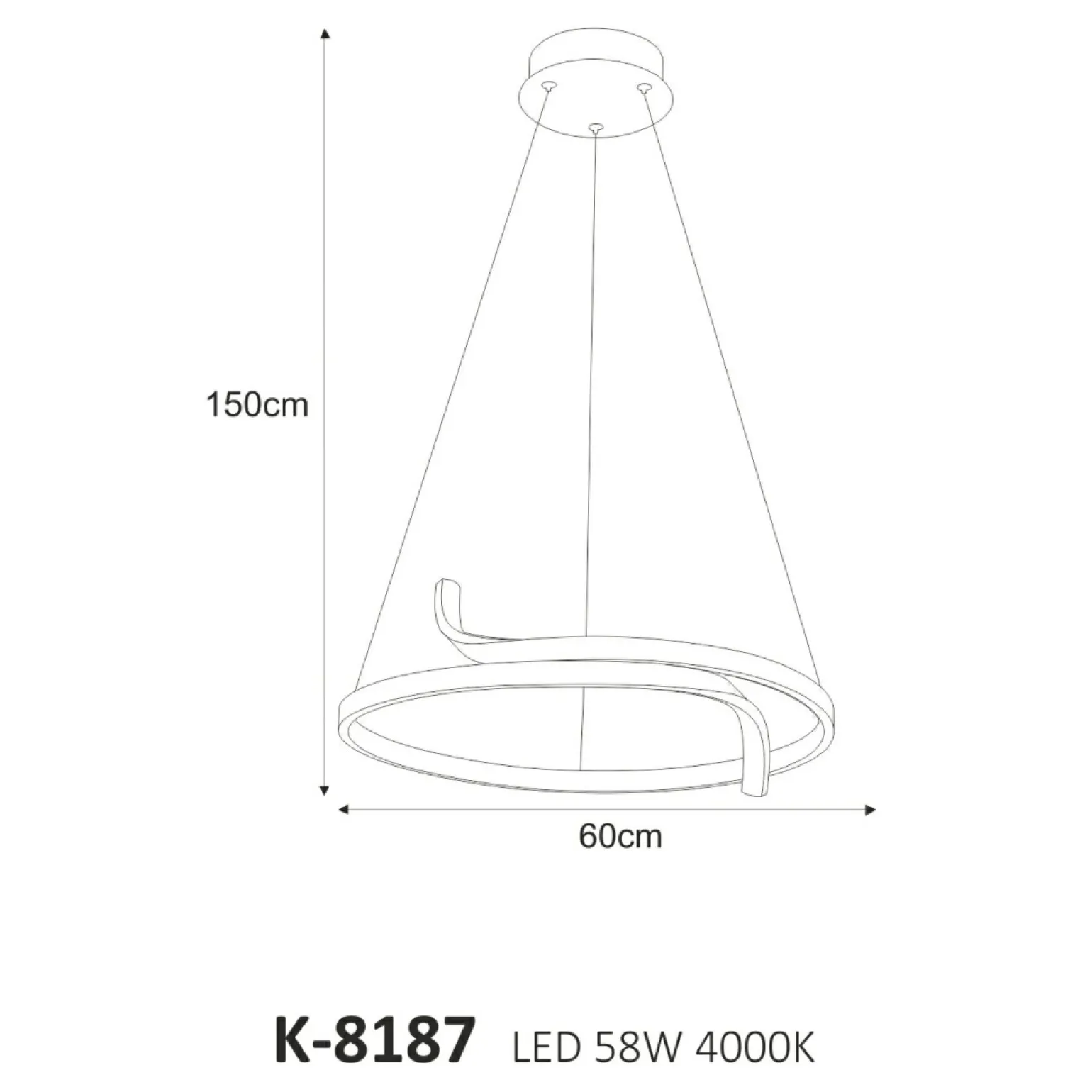 Best Sale Lampa wisząca w kształcie okręgu, barwa neutralna K-8187 z serii KALPA | Kaja Oś Żyrandole Nowoczesne
