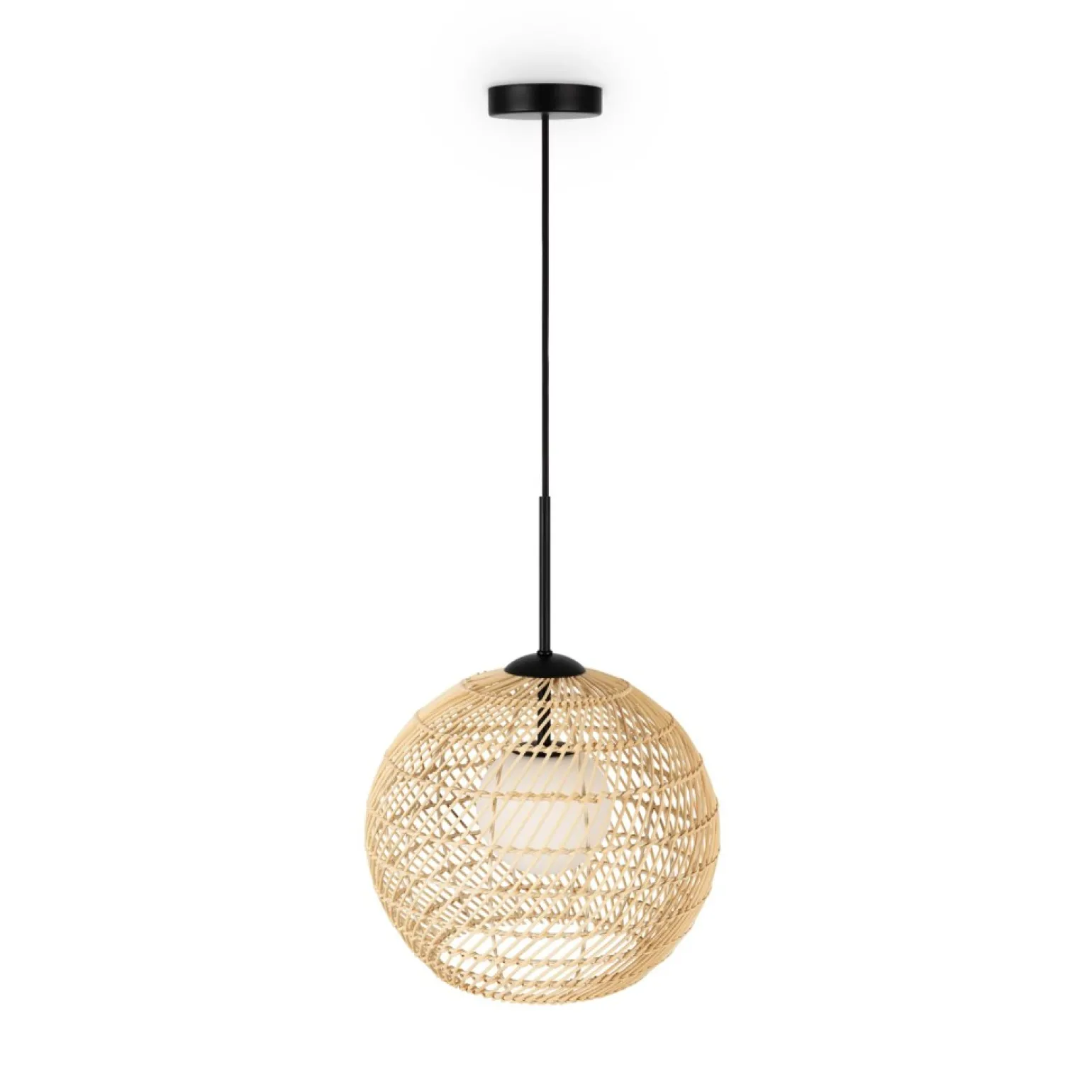 Online Lampa wisząca w stylu boho, do salonu MOD204PL-01BG1 z serii CANE Żyrandole Nowoczesne