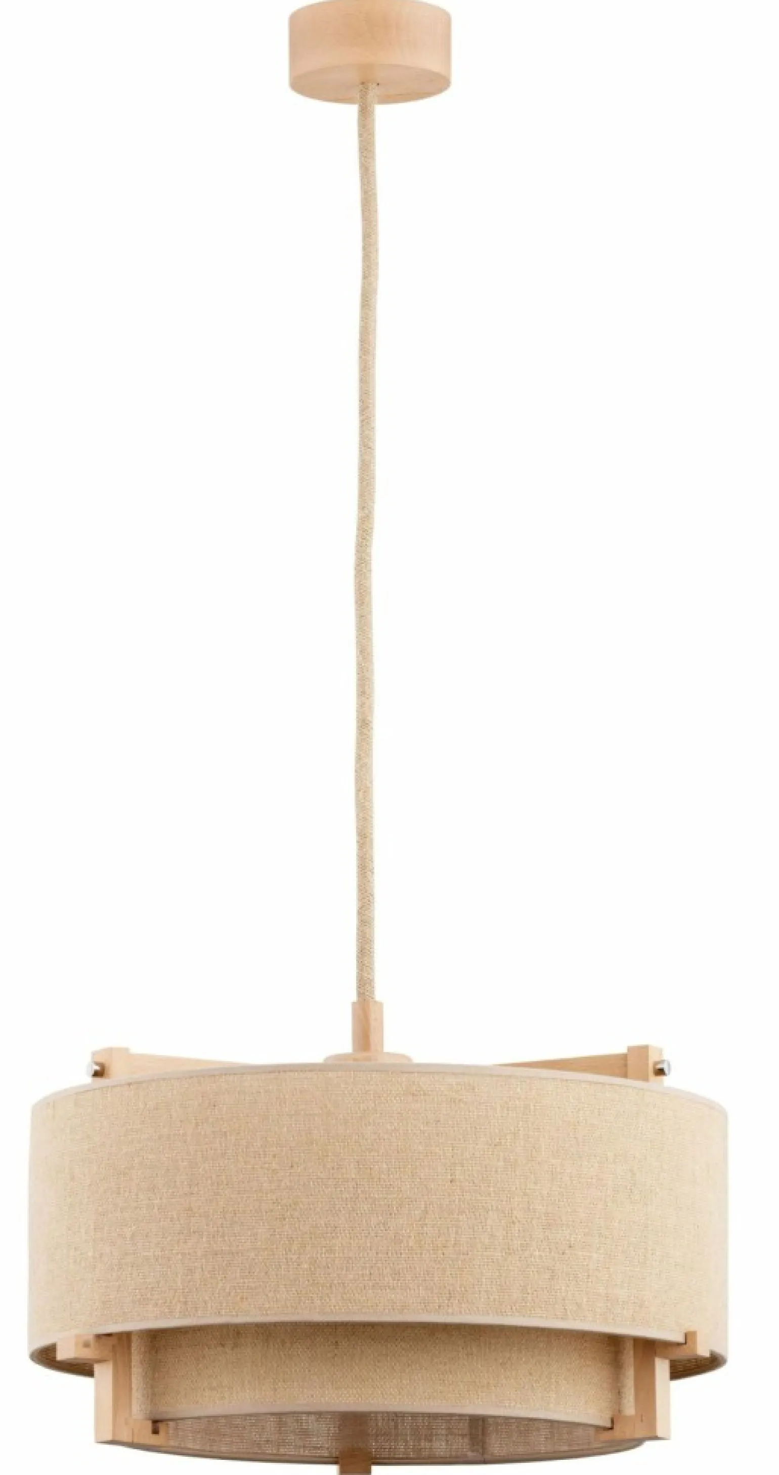 Outlet Lampa wisząca w stylu boho, sznur, drewno, juta AL 61107 z serii LOLA | Kaja Ośw Żyrandole Nowoczesne