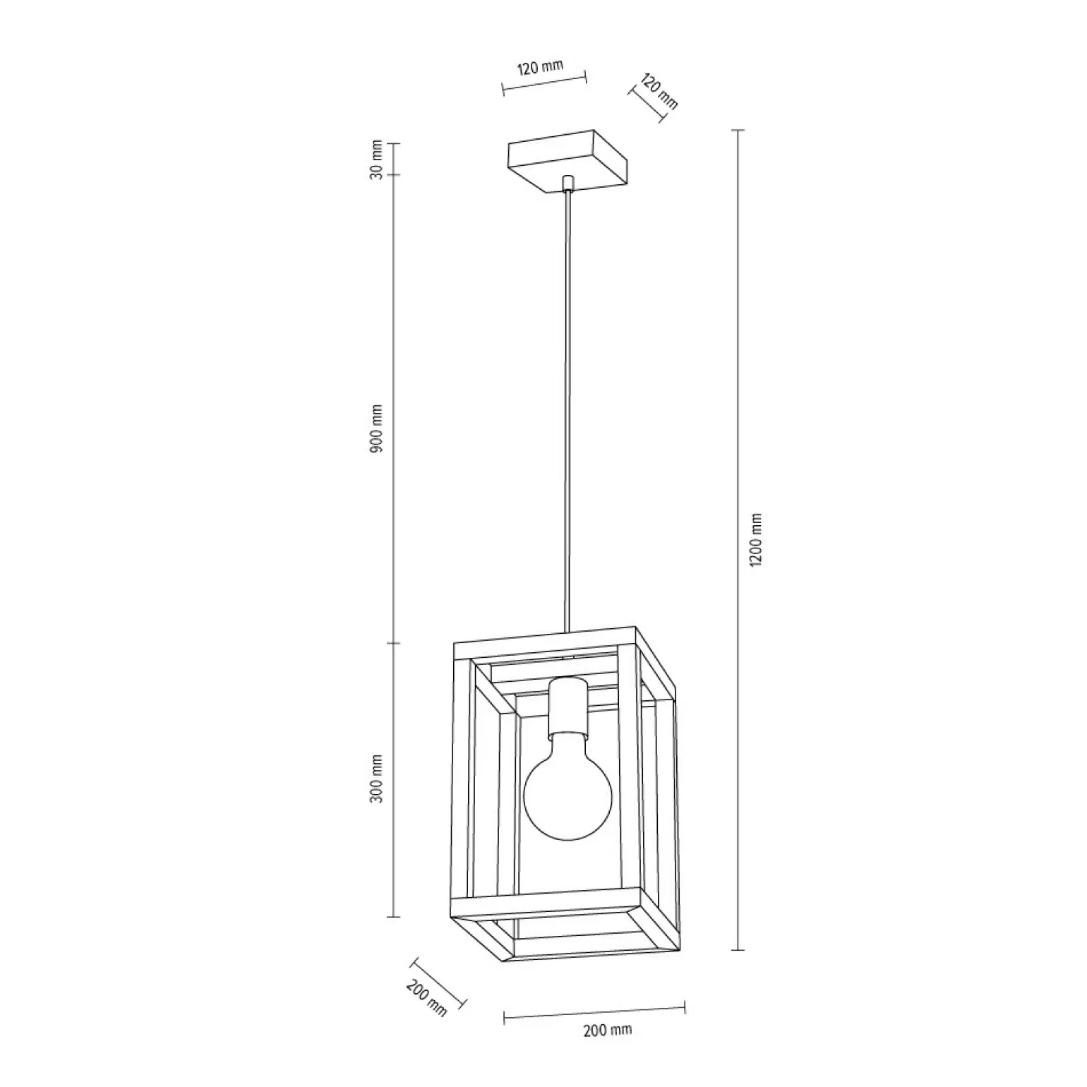 Outlet Lampa wisząca w stylu rustykalnym bez klosza 61540174 KAGO | Kaja Żyrandole Nowoczesne