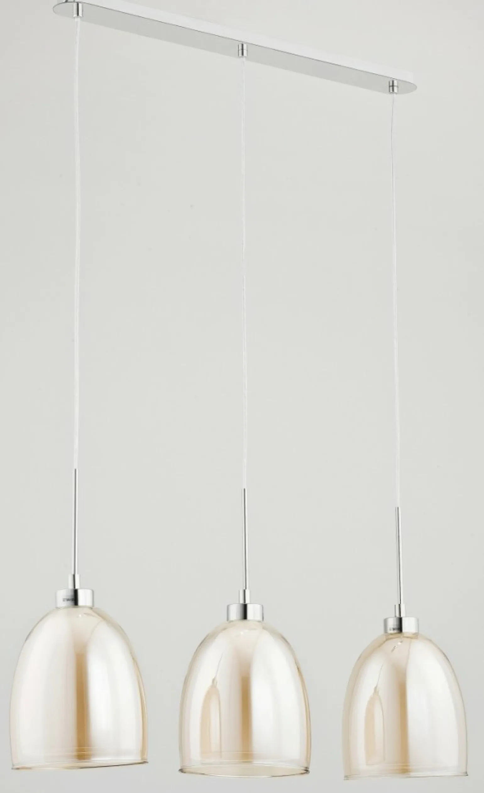 Hot Lampa wisząca z 3 bursztynowymi kloszami AL 60139 | Kaja Żyrandole Nowoczesne