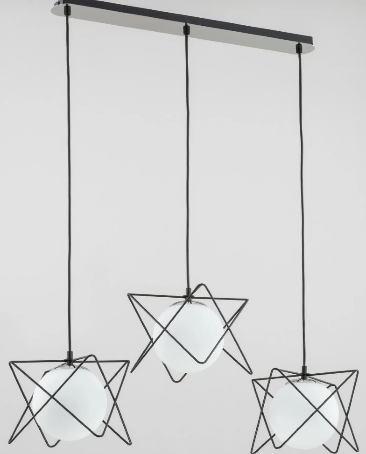 Clearance Lampa wisząca z 3 kloszami i drucianym zdobieniem AL 62201 | Kaja Żyrandole Nowoczesne