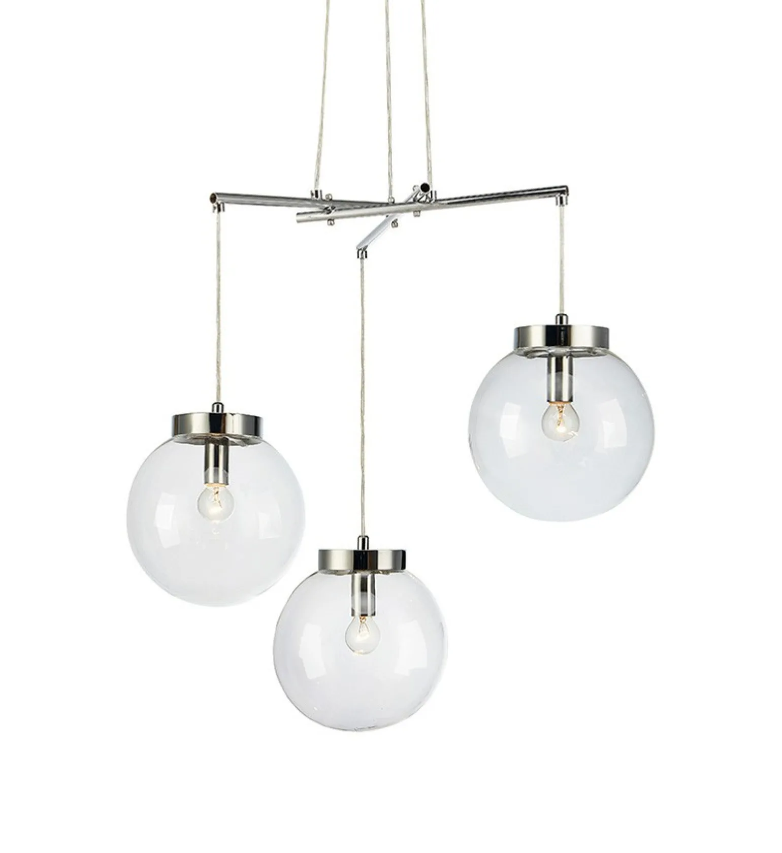 Sale Lampa wisząca z 3 przezroczystymi kloszami 107015 | Kaja Oświetlenie Żyrandole Nowoczesne