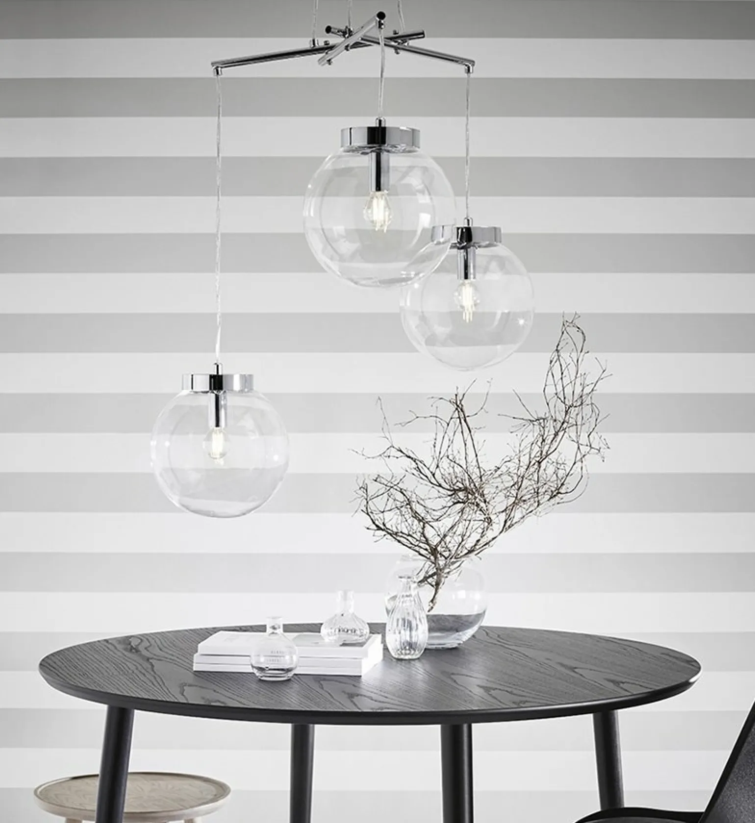 Sale Lampa wisząca z 3 przezroczystymi kloszami 107015 | Kaja Oświetlenie Żyrandole Nowoczesne