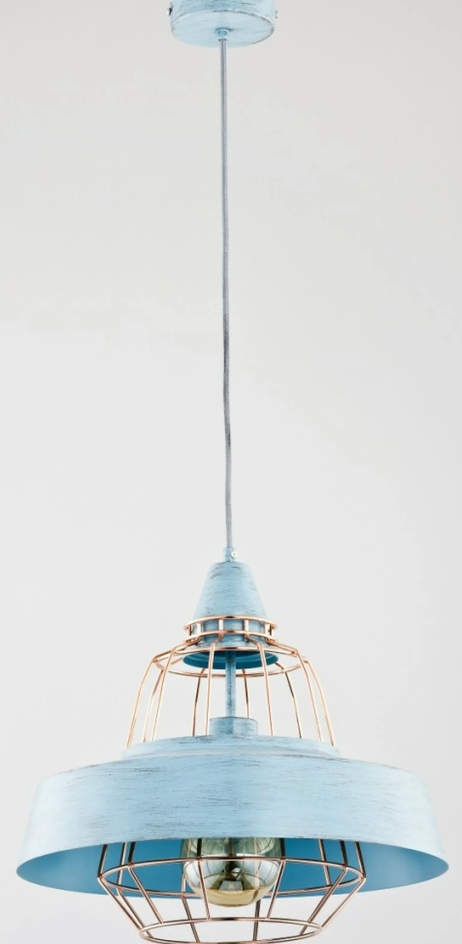 Discount Lampa wisząca z żarówką w złotej klatce AL 60379 | Kaja Żyrandole Nowoczesne