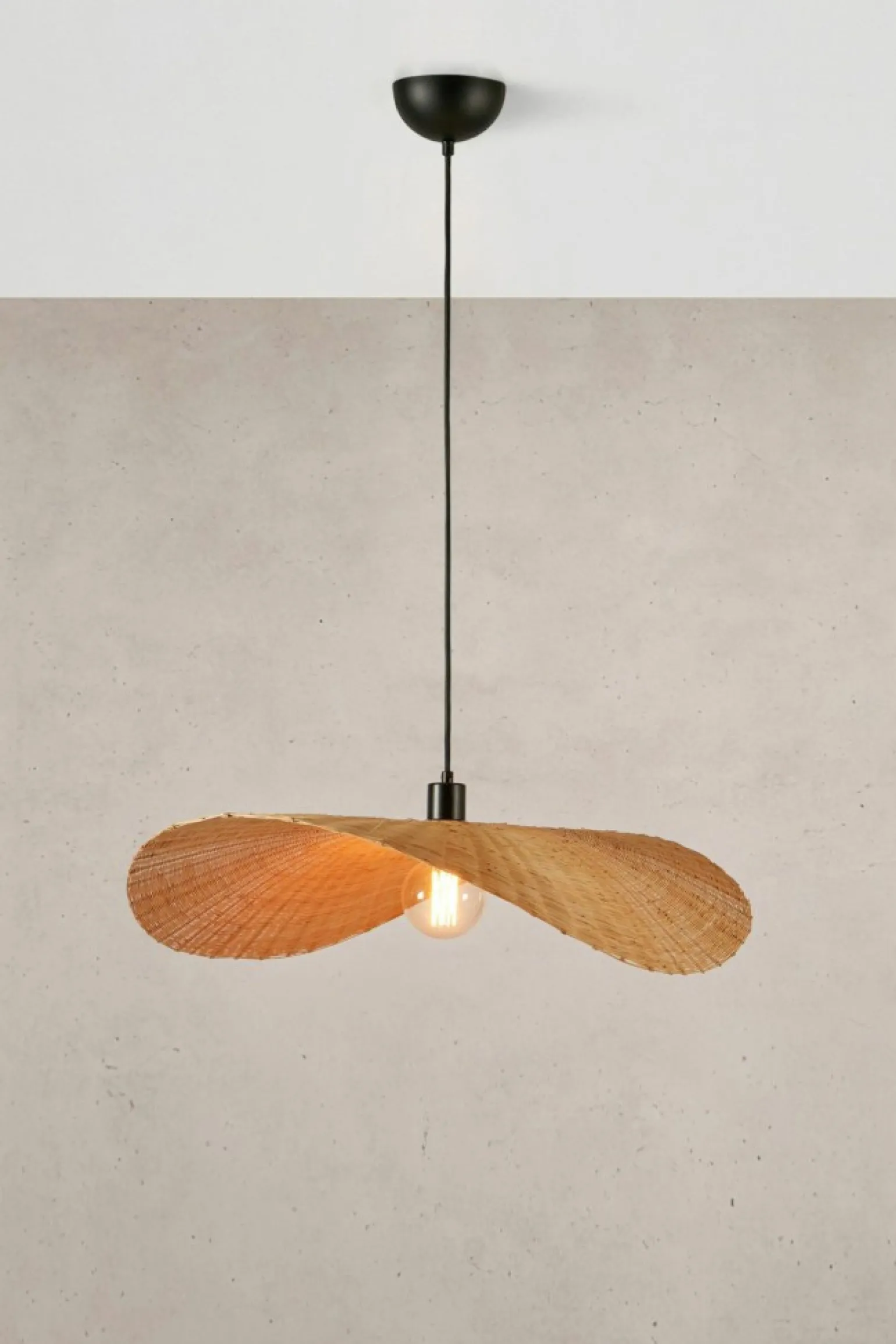 Outlet Lampa wisząca z bambusowym kapeluszem 108677 RAYO | Kaja Oświetlenie Żyrandole Nowoczesne