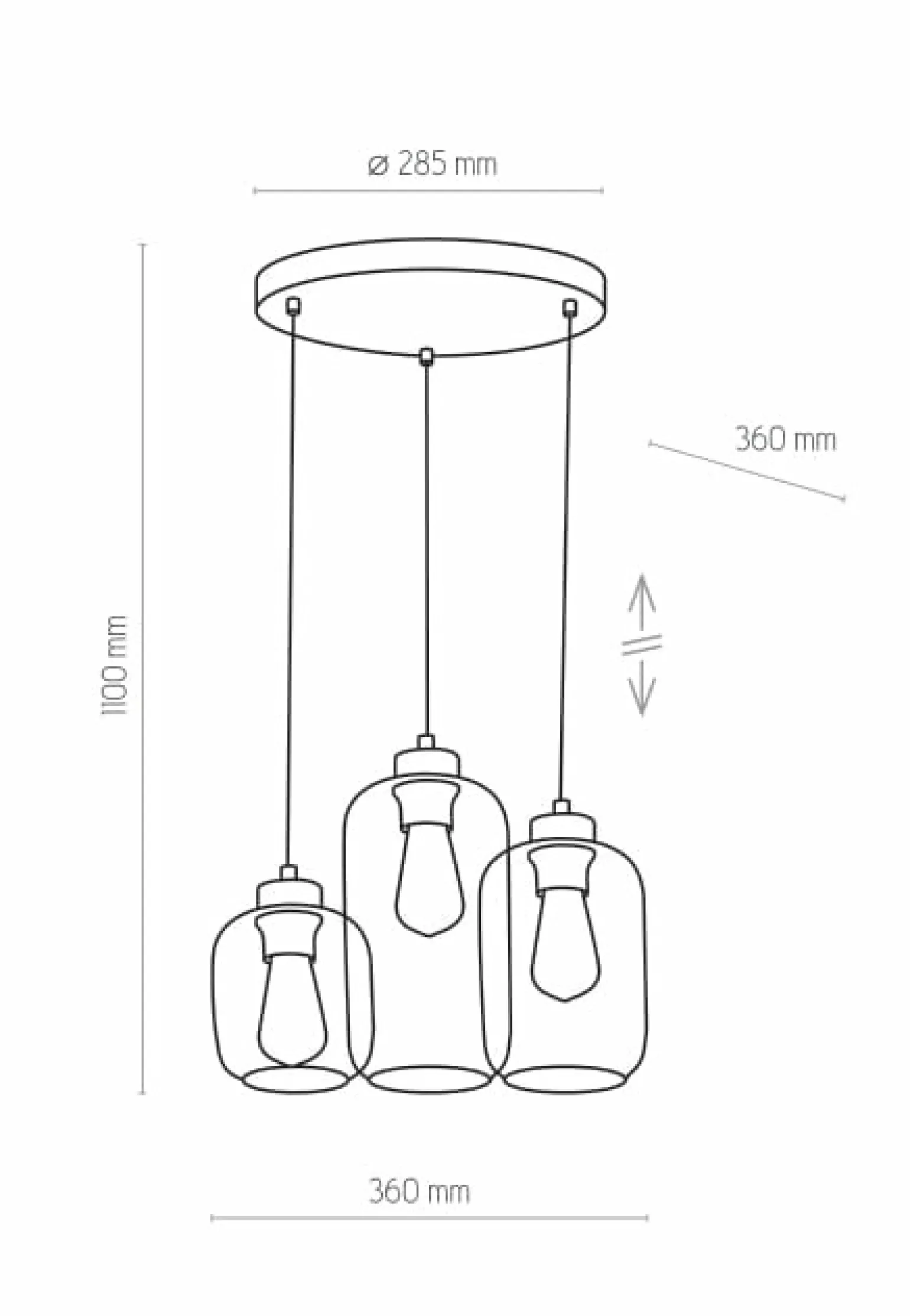 Shop Lampa wisząca z beżowymi kloszami TK 3175 MARCO BROWN | Kaja Żyrandole Nowoczesne