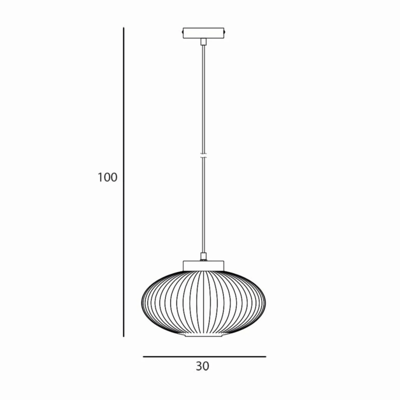 Clearance Lampa wisząca z białym, ryflowanym kloszem PND-52376-1-GD serii GROSTE Żyrandole Nowoczesne