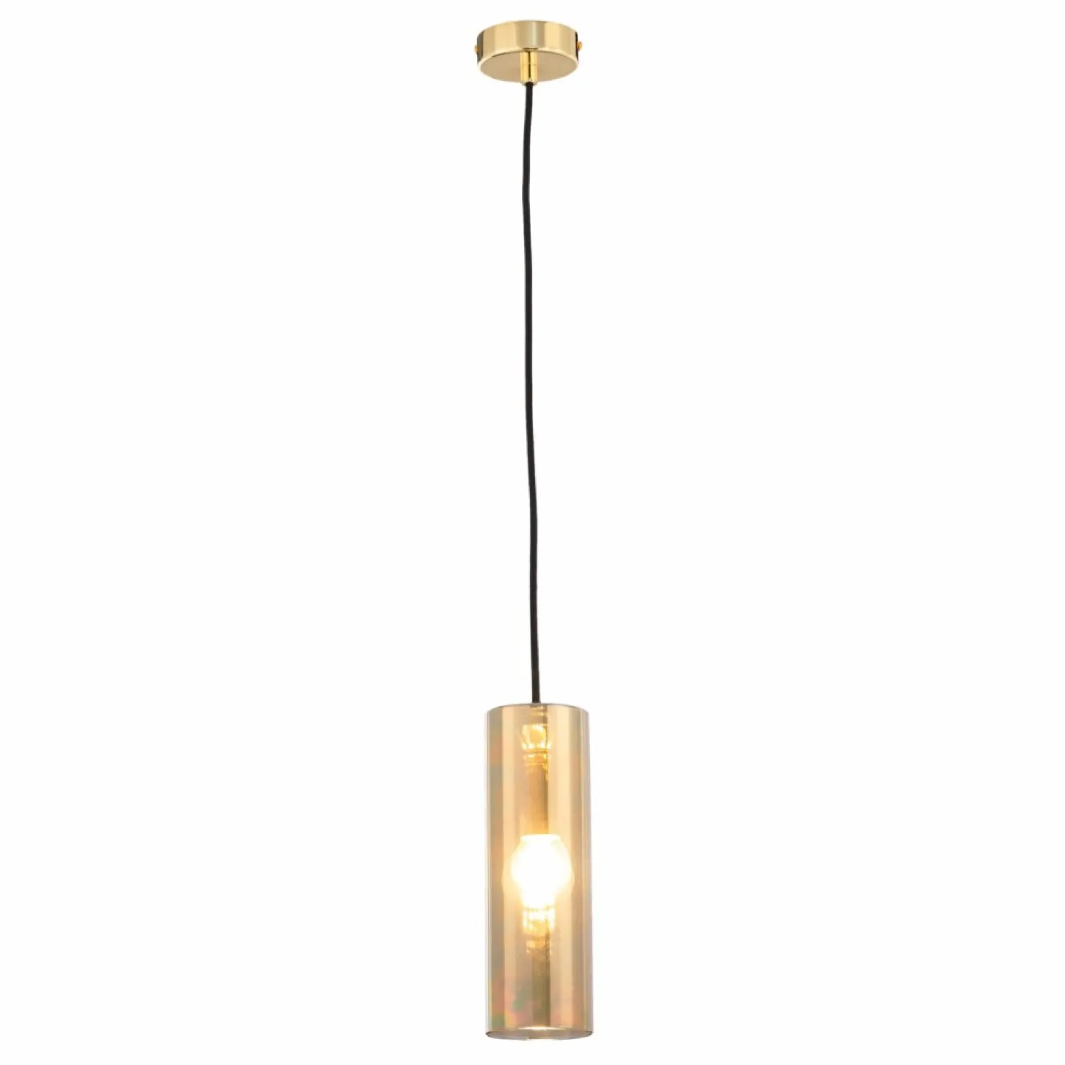 Discount Lampa wisząca z bursztynowym kloszem P011PL-01G GIOIA | Kaja Żyrandole Nowoczesne