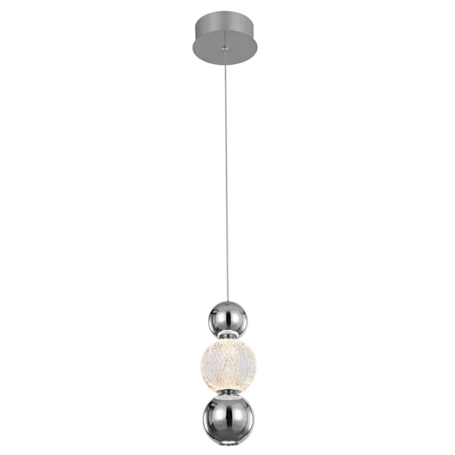 Online Lampa wisząca z chromowanymi kulami PND-83728-7W-3K-CH OTER | Kaja Żyrandole Nowoczesne