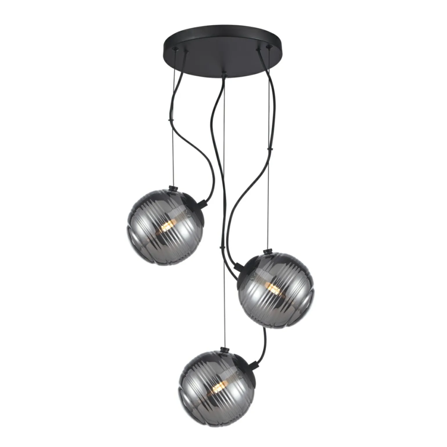 New Lampa wisząca z ciemnymi kloszami PND-92389-3A-BK PERONA | Kaja Żyrandole Nowoczesne