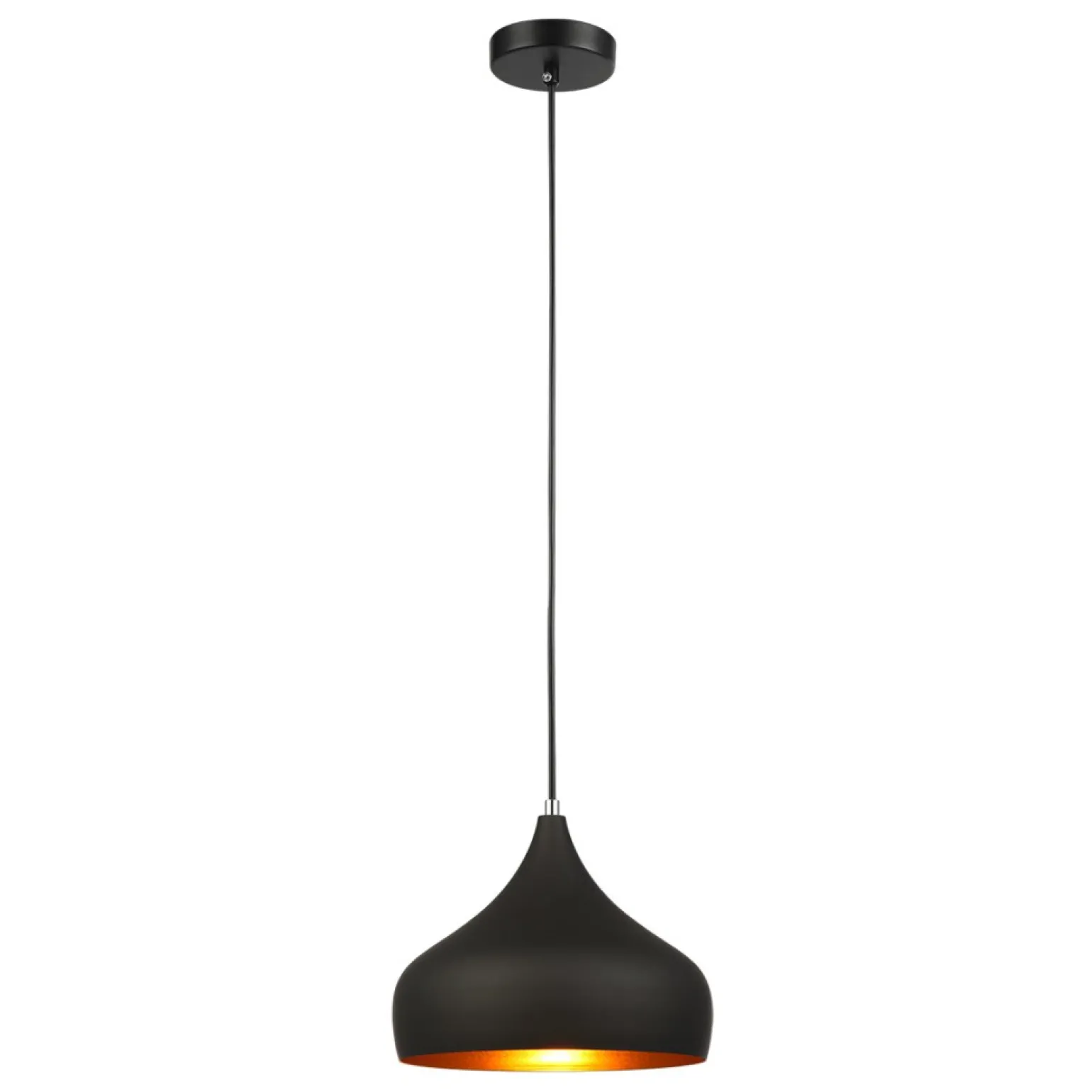 Store Lampa wisząca z czarno-złotym kloszem MDM2429/1 SALVIO | Kaja Żyrandole Nowoczesne