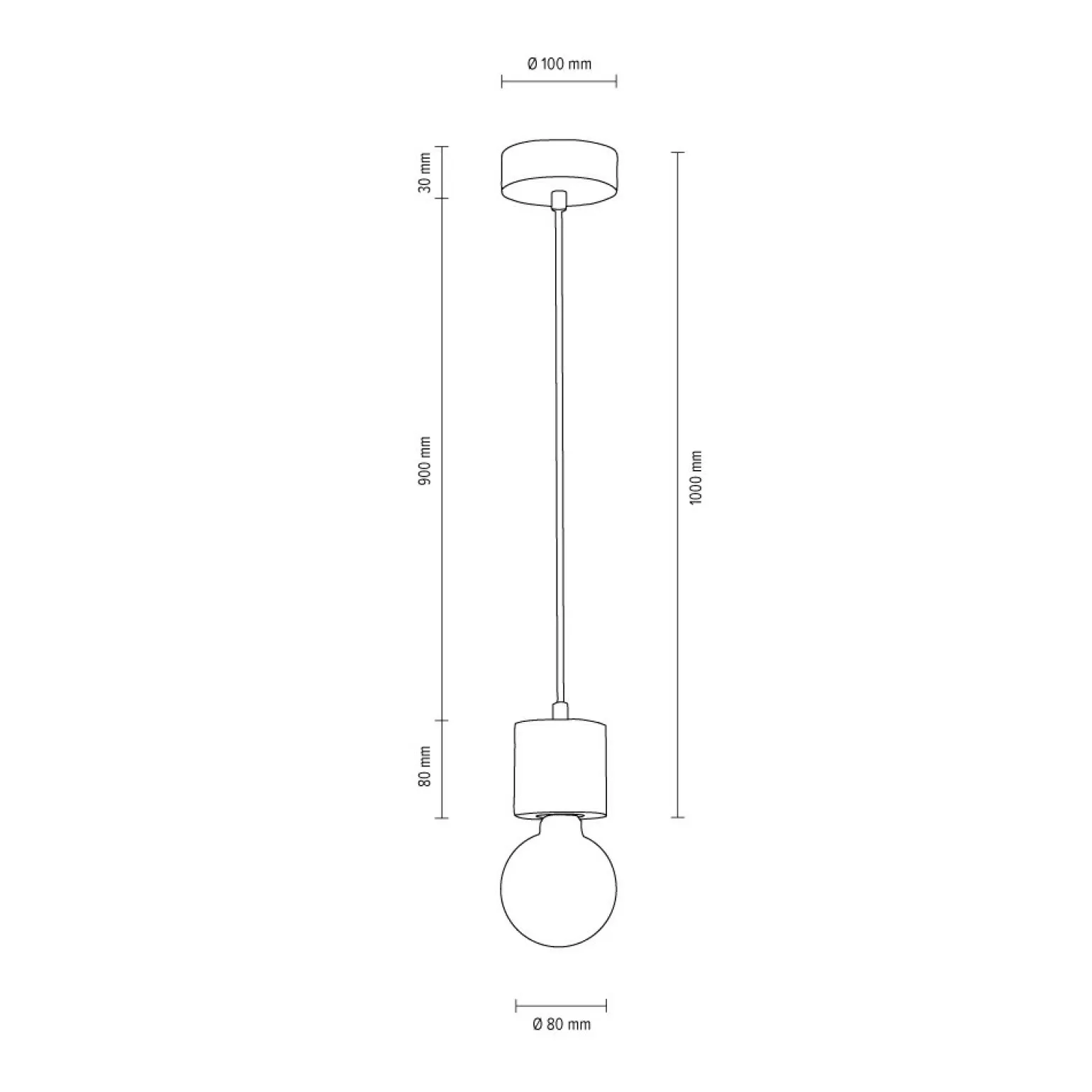 Store Lampa wisząca z drewnianą oprawką, bez klosza 7061174 TRONGO | Kaja Żyrandole Nowoczesne