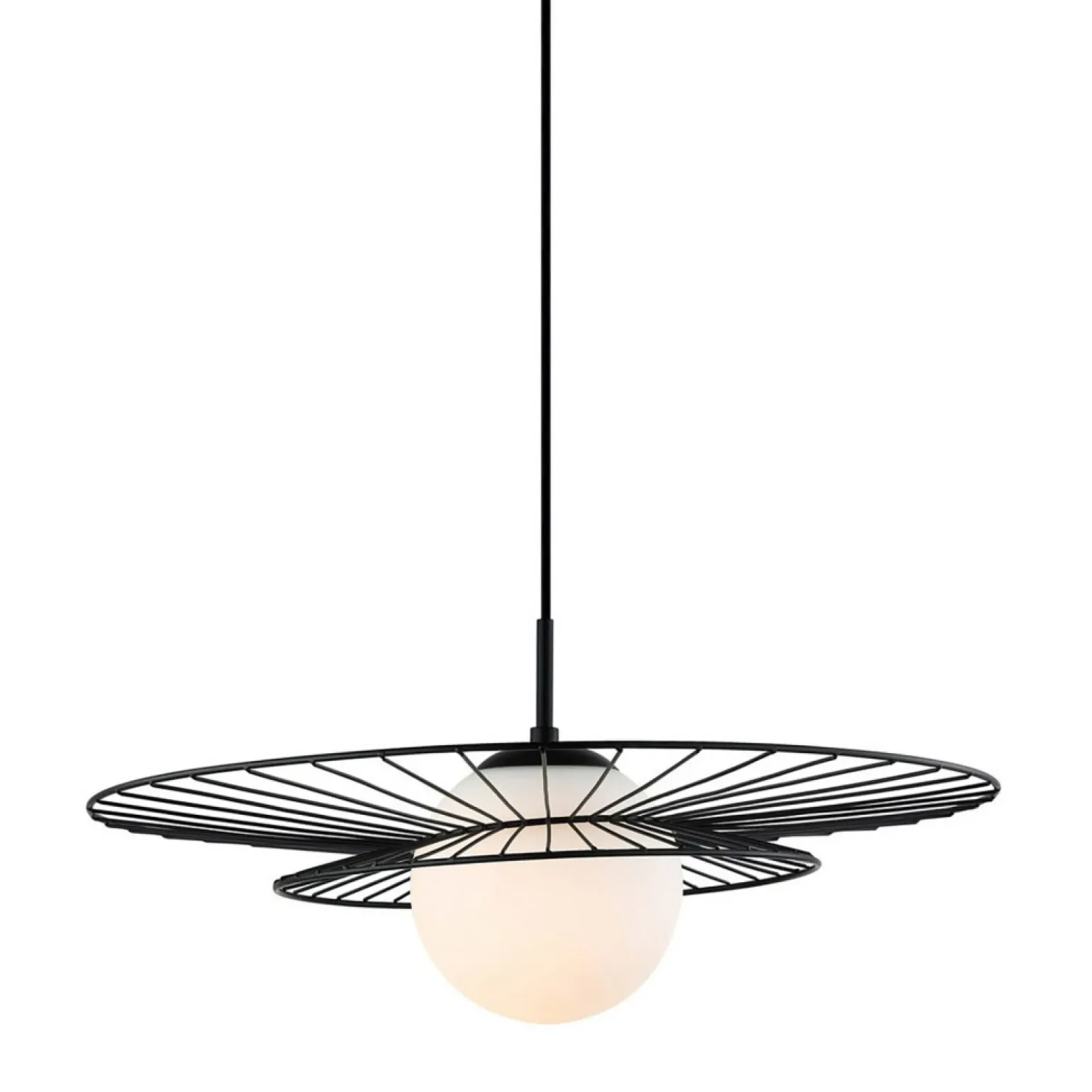 Sale Lampa wisząca z drucianą obręczą MDM-4001/1 BK ALISON | Kaja Żyrandole Nowoczesne