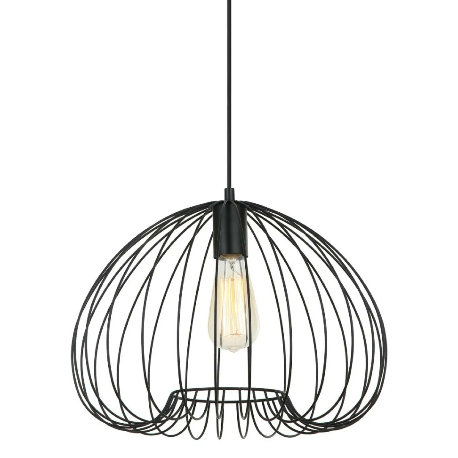 Cheap Lampa wisząca z drucianym kloszem MDM-4583-1 BK MEDDI | Kaja Żyrandole Nowoczesne