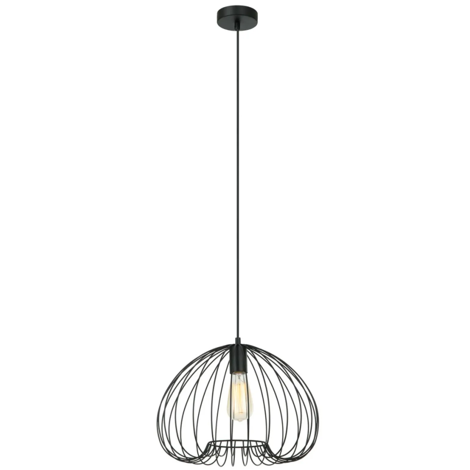Cheap Lampa wisząca z drucianym kloszem MDM-4583-1 BK MEDDI | Kaja Żyrandole Nowoczesne