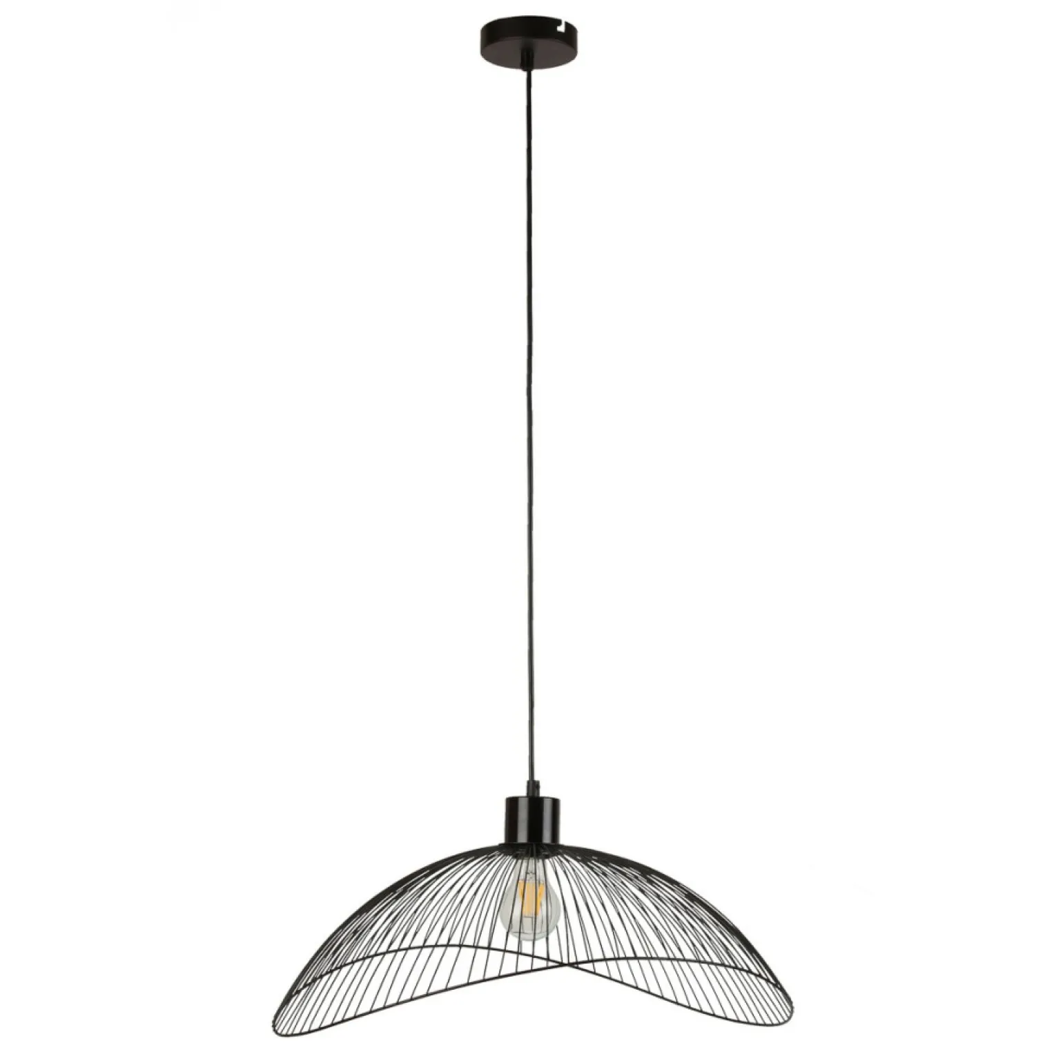 Store Lampa wisząca z drucianym kloszem PND-1702-1-L-B NUNEZ | Kaja Żyrandole Nowoczesne