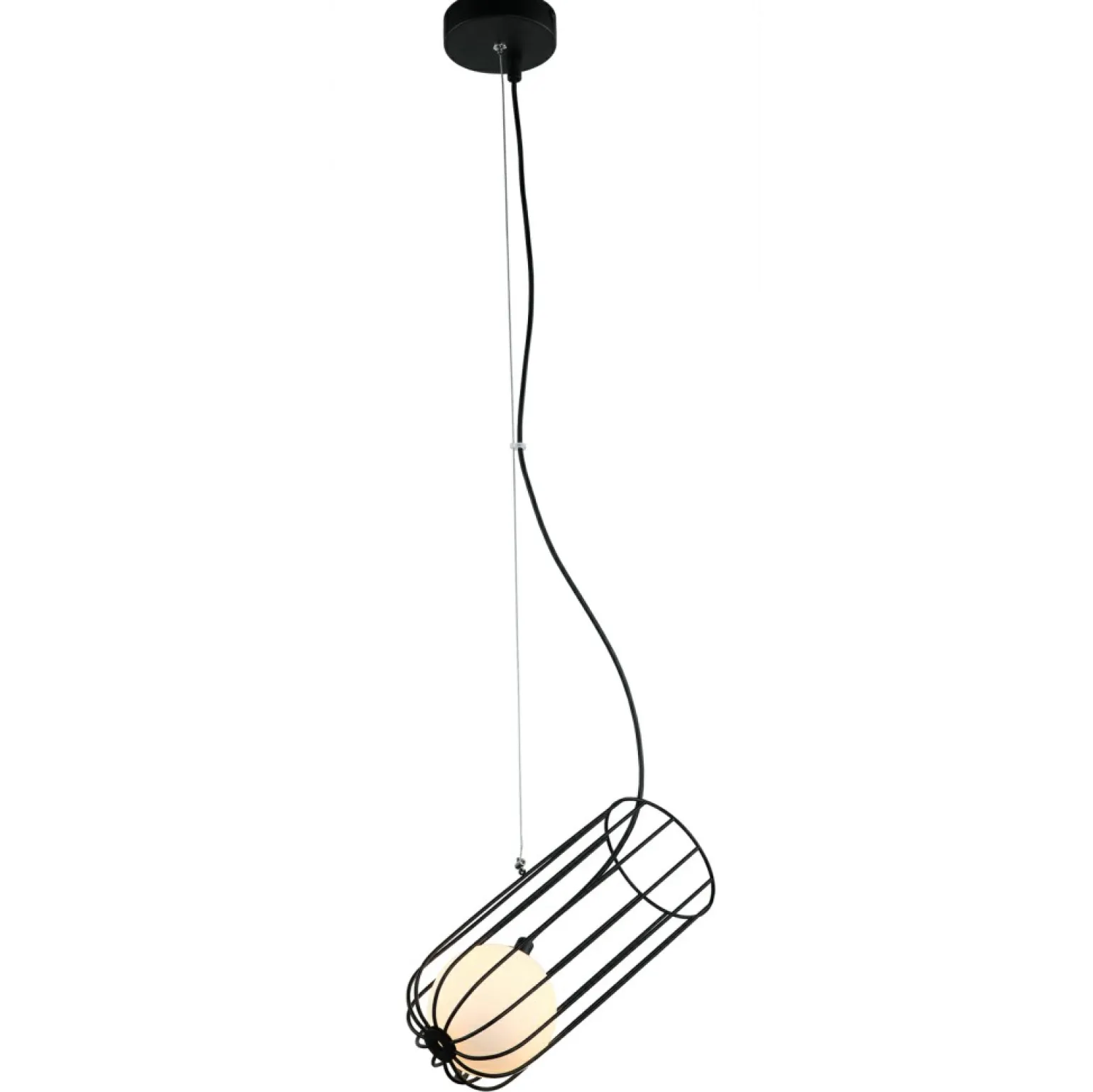 New Lampa wisząca z drucianym koszykiem MDM-3941/1 BK COCO | Kaja Żyrandole Nowoczesne