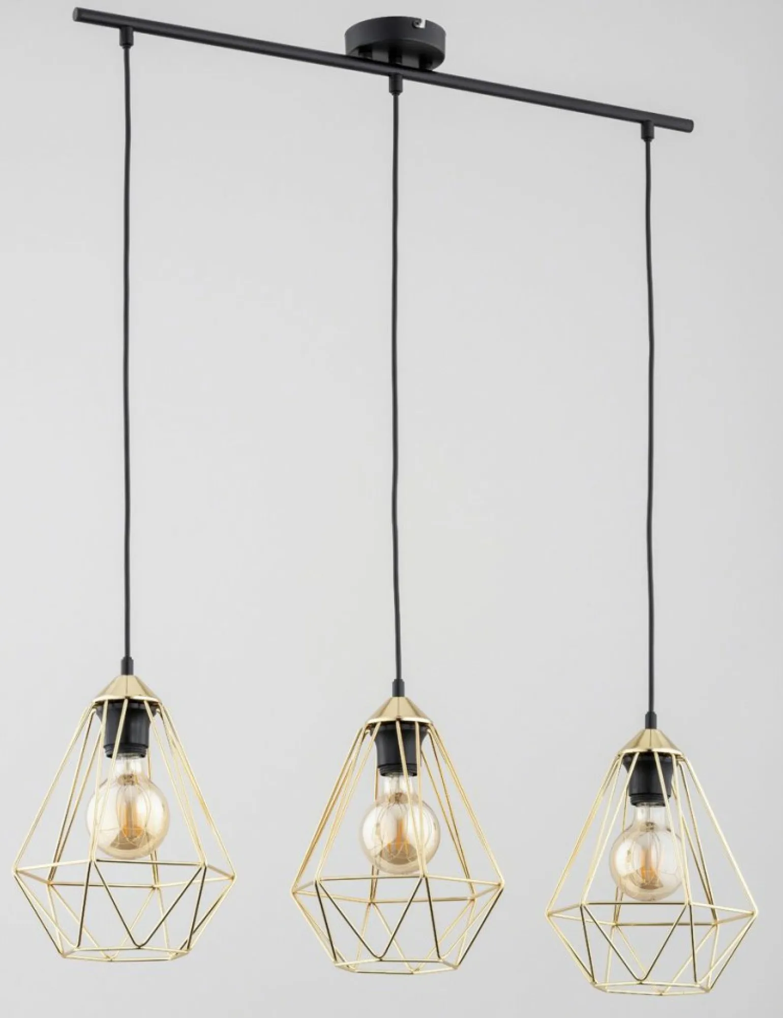 Fashion Lampa wisząca z drucianymi, złotymi kloszami AL 62241 KOSMOS | Kaja Żyrandole Nowoczesne