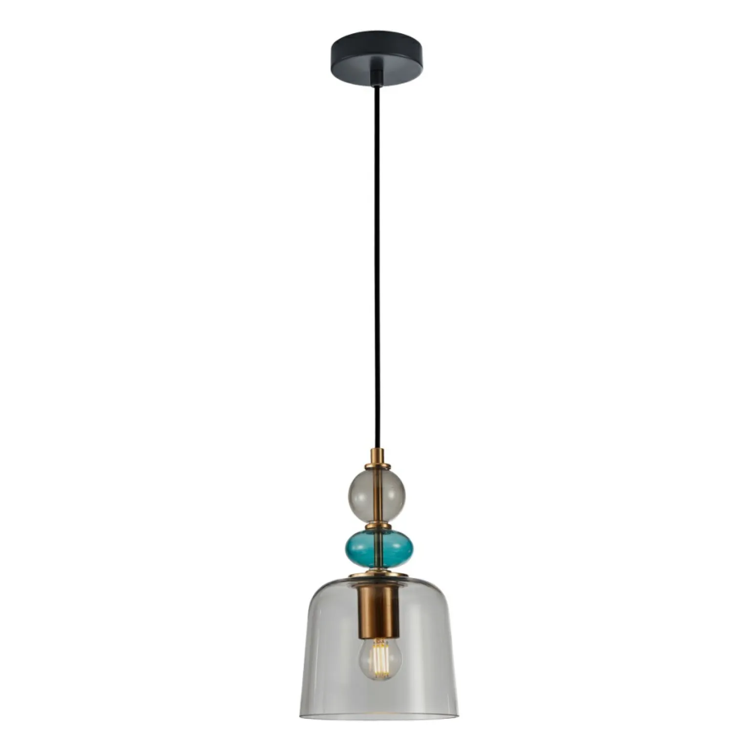 Online Lampa wisząca z dymionym kloszem PND-27092B-MC-BRO z serii NAMOS Żyrandole Nowoczesne