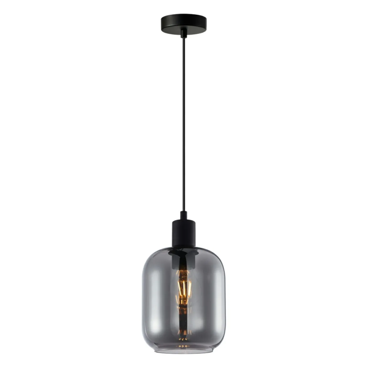 Hot Lampa wisząca z dymionym szkłem PND-29258S-1-BK-SG z serii ZONA Żyrandole Nowoczesne