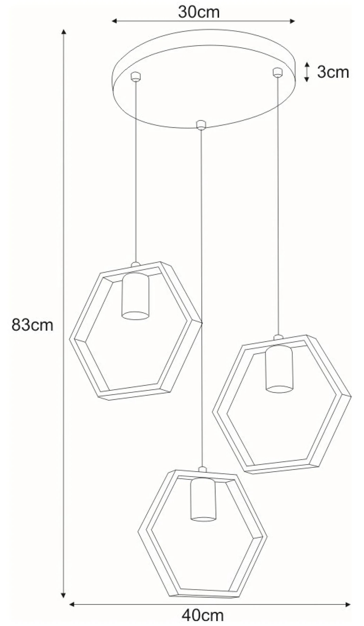 Online Lampa wisząca z geometrycznymi kloszami K-4722 HONEY | Kaja Żyrandole Nowoczesne