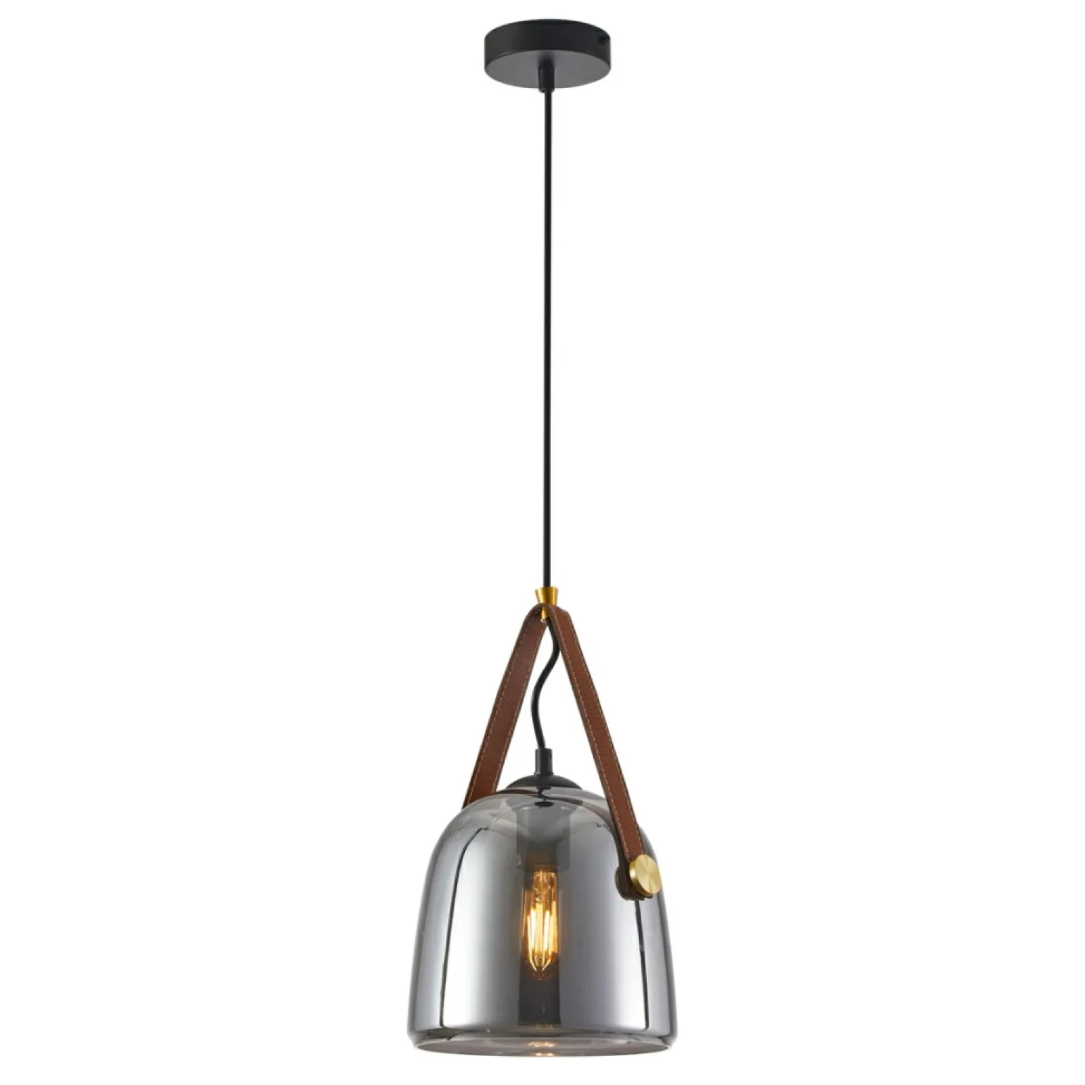 Outlet Lampa wisząca z grafitowym kloszem PND-24342-1-BK-SG z serii SOLTA Żyrandole Nowoczesne