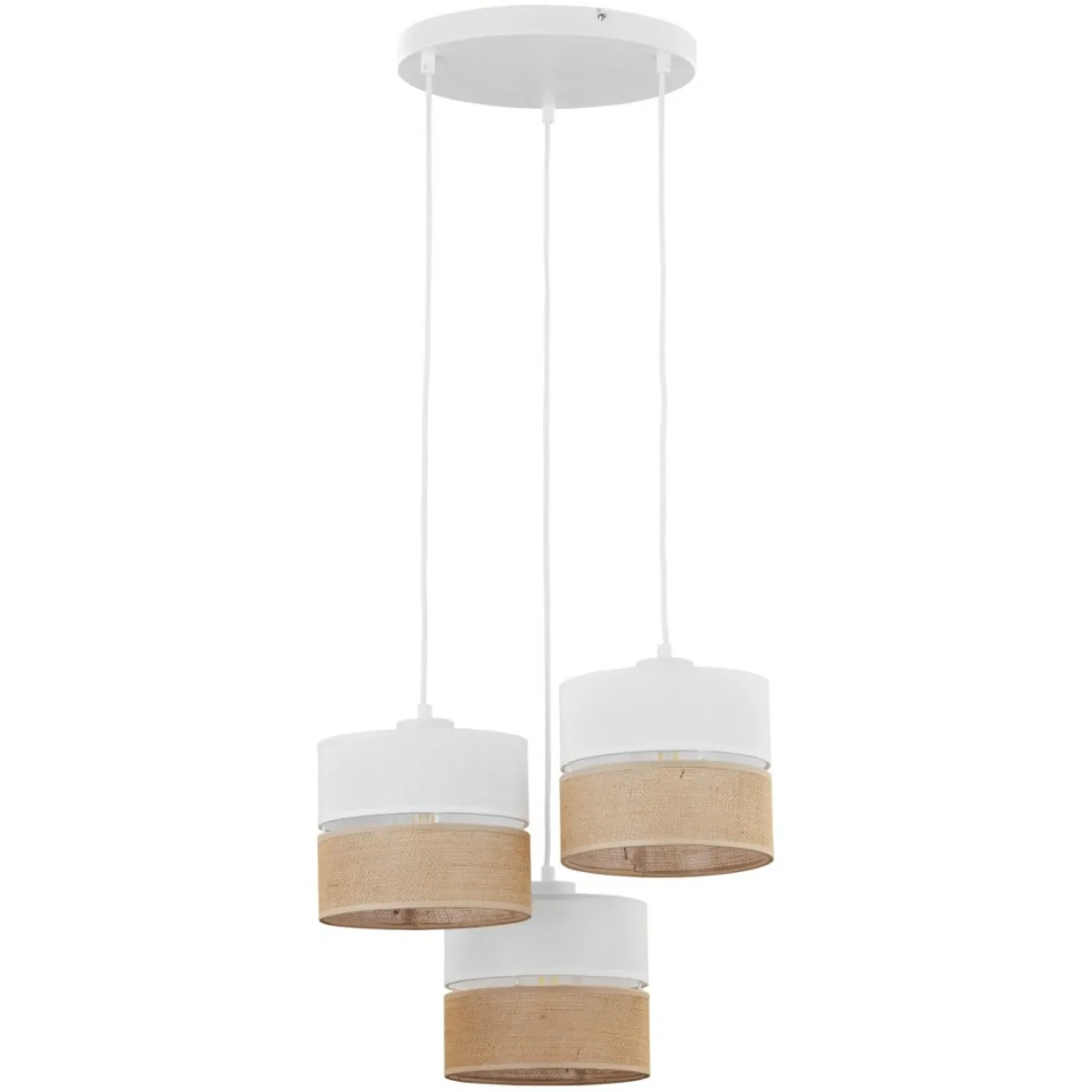 New Lampa wisząca z jutowymi abażurami TK 6575 LINOBIANCO | Kaja Żyrandole Nowoczesne