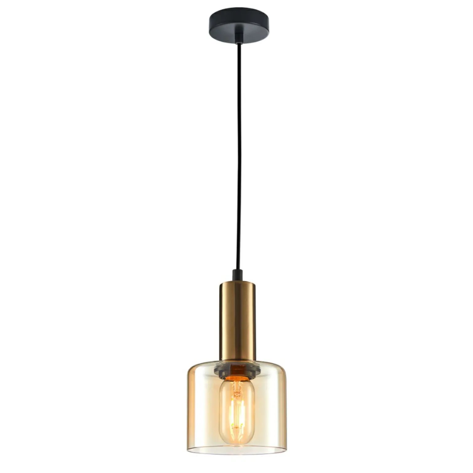 Clearance Lampa wisząca z kloszem PND-65342-1-BRO+AMB SANTIA | Kaja Oświetlenie Żyrandole Nowoczesne