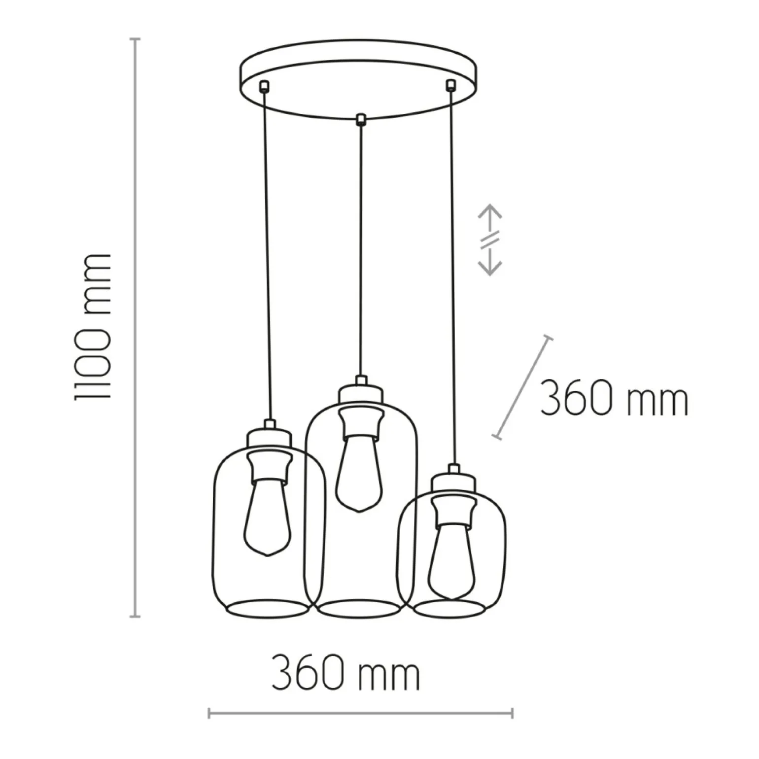 Sale Lampa wisząca z kolorowymi kloszami TK 3325 MARCO | Kaja Oświetlenie Żyrandole Nowoczesne