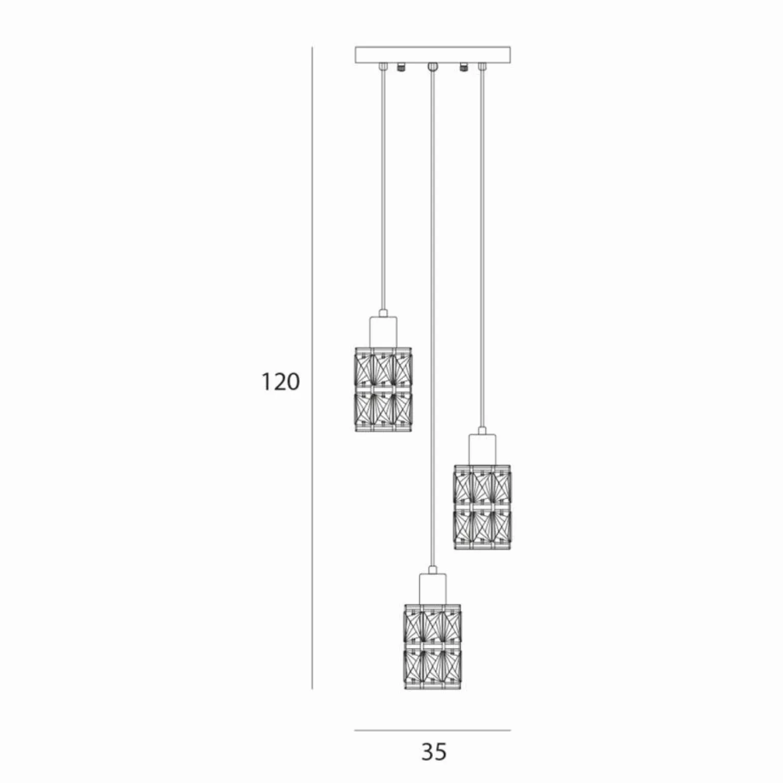 Online Lampa wisząca z kryształowymi kloszami PND-44236-3-BK-GD z serii MENFI Żyrandole Nowoczesne