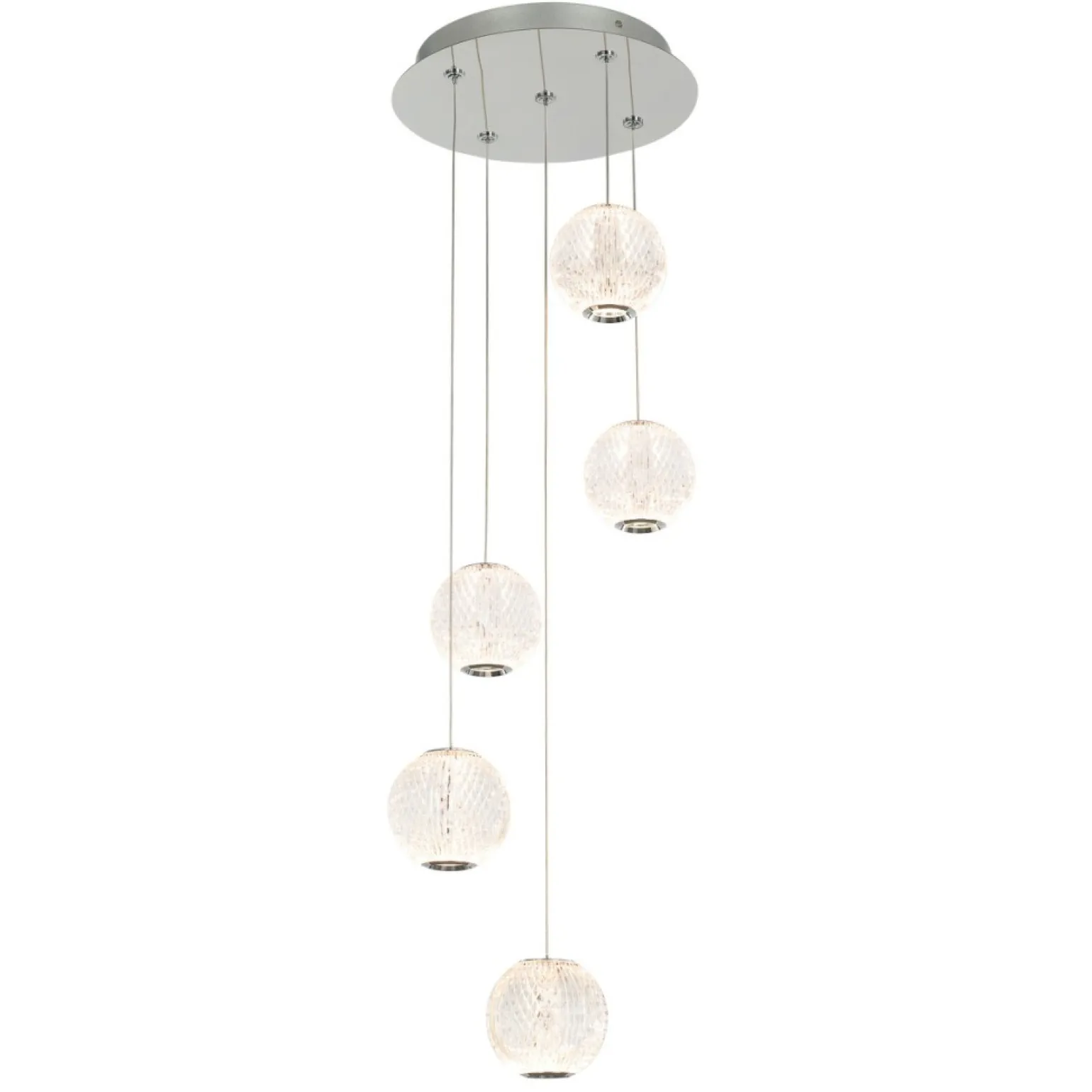 Sale Lampa wisząca z kulami LED PND-12220121-5A-CR ROSARIO | Kaja Żyrandole Nowoczesne