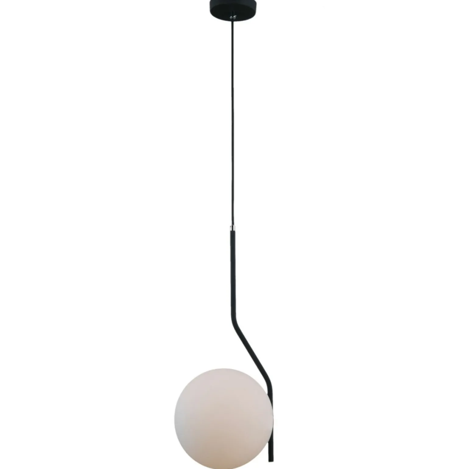 Cheap Lampa wisząca z mlecznym kloszem PND-3300-1-BK CARIMI | Kaja Żyrandole Nowoczesne