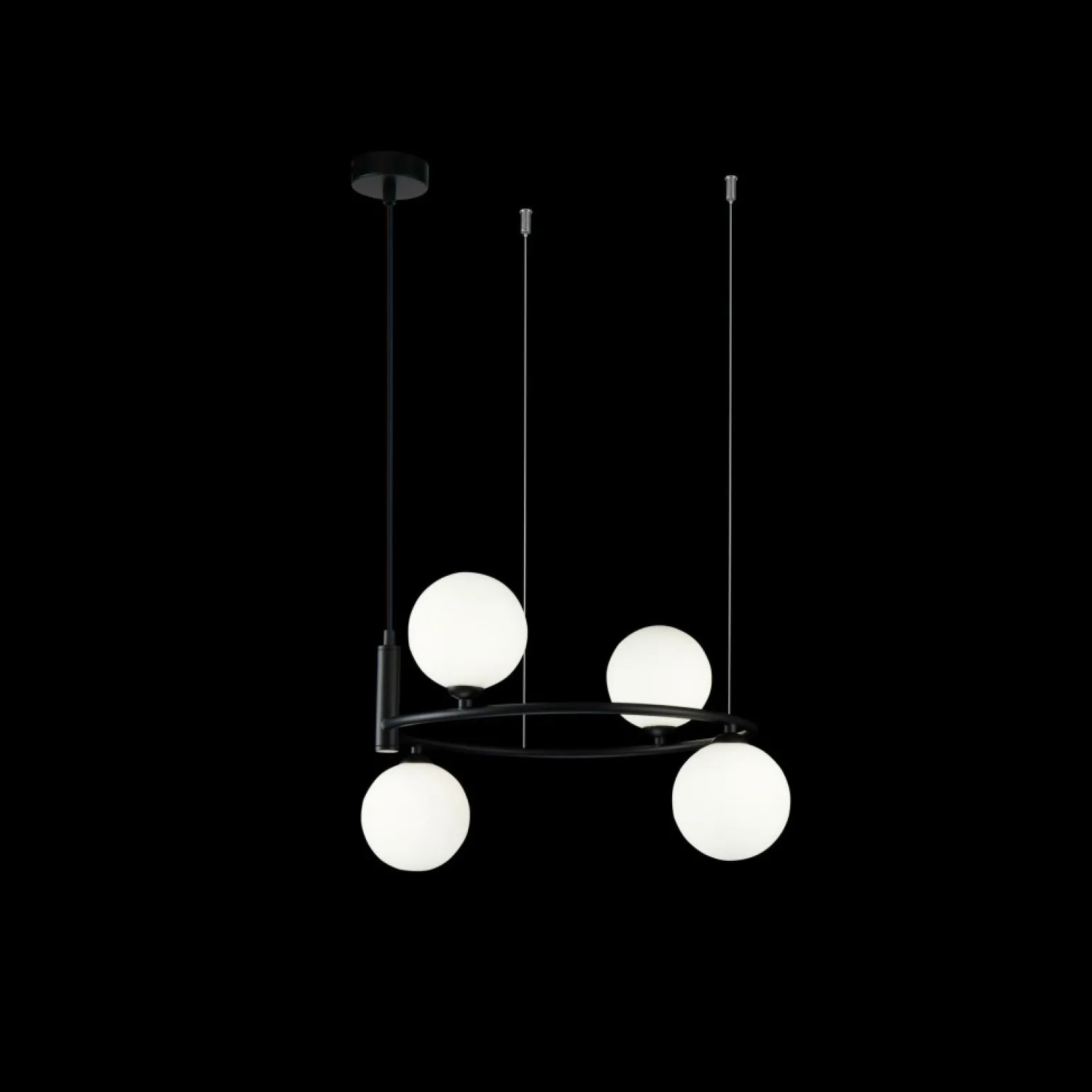 Online Lampa wisząca z mlecznymi kloszami MOD013PL-04B RING | Kaja Żyrandole Nowoczesne