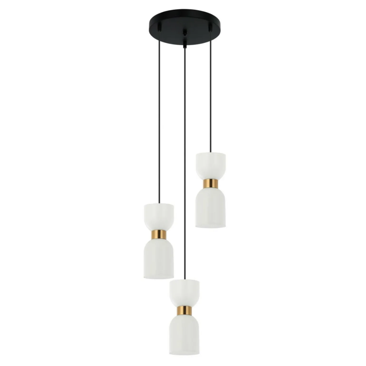 Hot Lampa wisząca z ozdobnymi kloszami PND-57602-3-BK+BRO MONZA | Kaja Żyrandole Nowoczesne