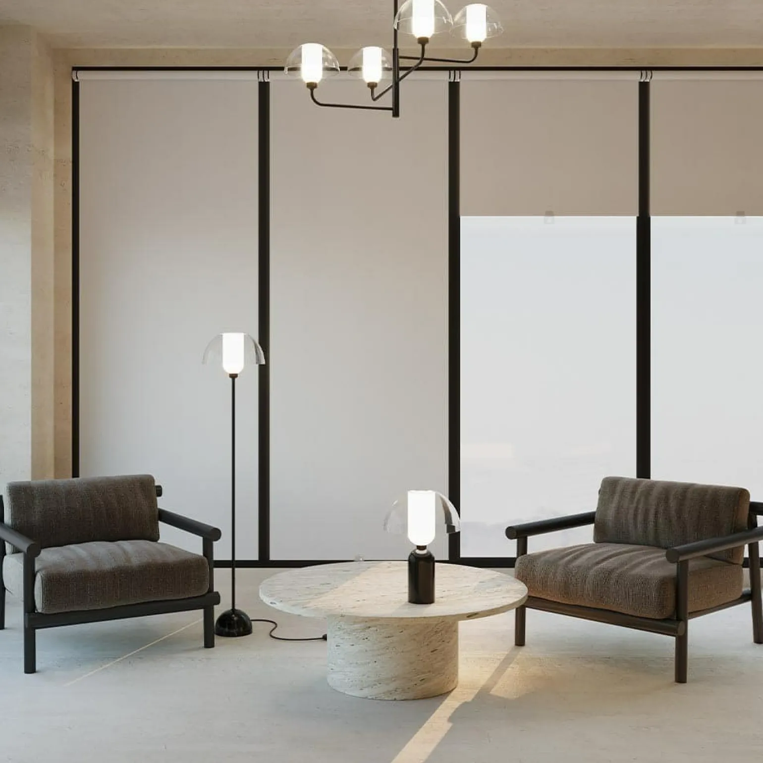 Flash Sale Lampa wisząca z półkolistymi kloszami MOD177PL-04B z serii MEMORY Żyrandole Nowoczesne