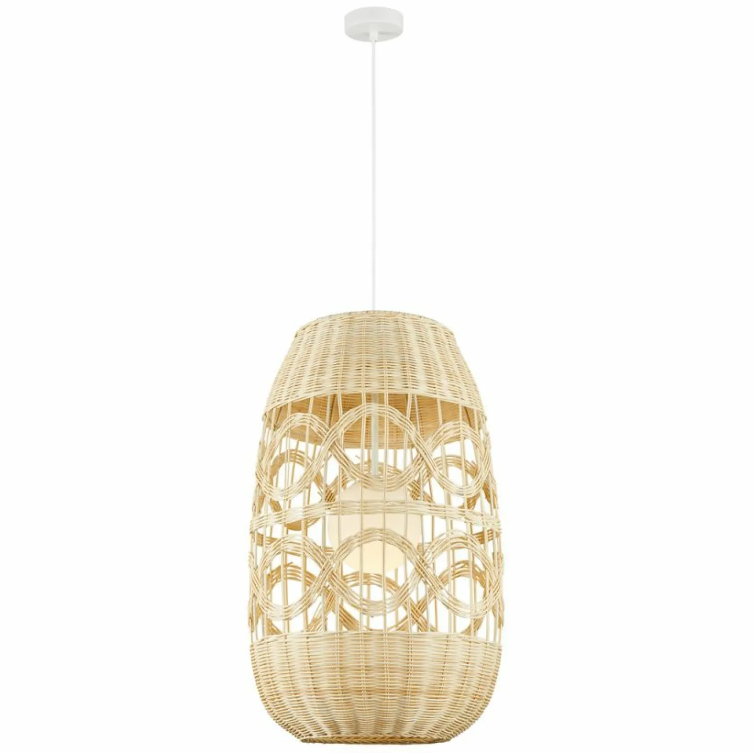 Fashion Lampa wisząca z rattanowym, plecionym abażurem ML0353 ARONA | Kaja Żyrandole Nowoczesne