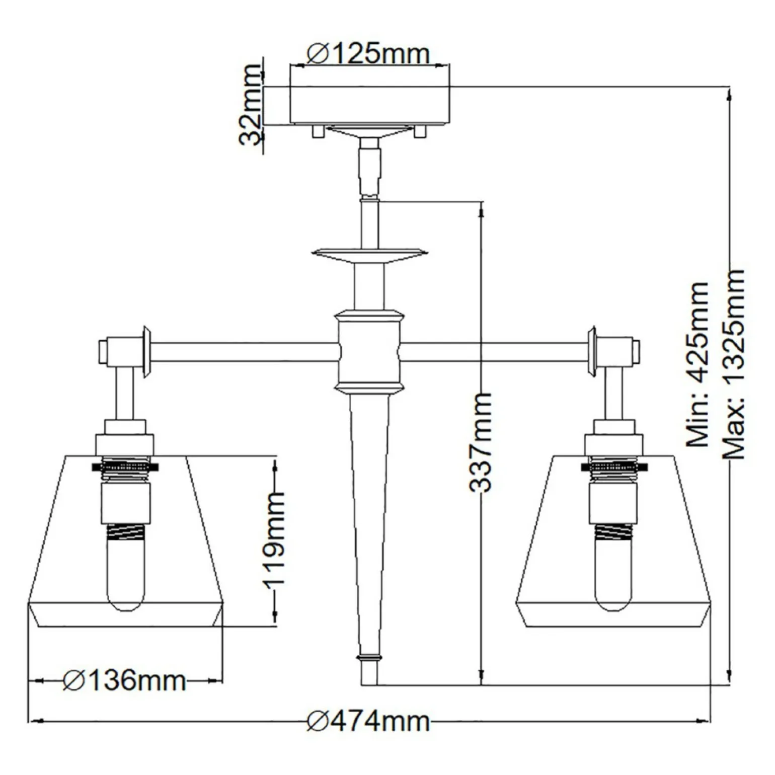 Best Lampa wisząca z regulacją wysokości BATH-AGATHA3P-PC z serii AGATHA Żyrandole Nowoczesne