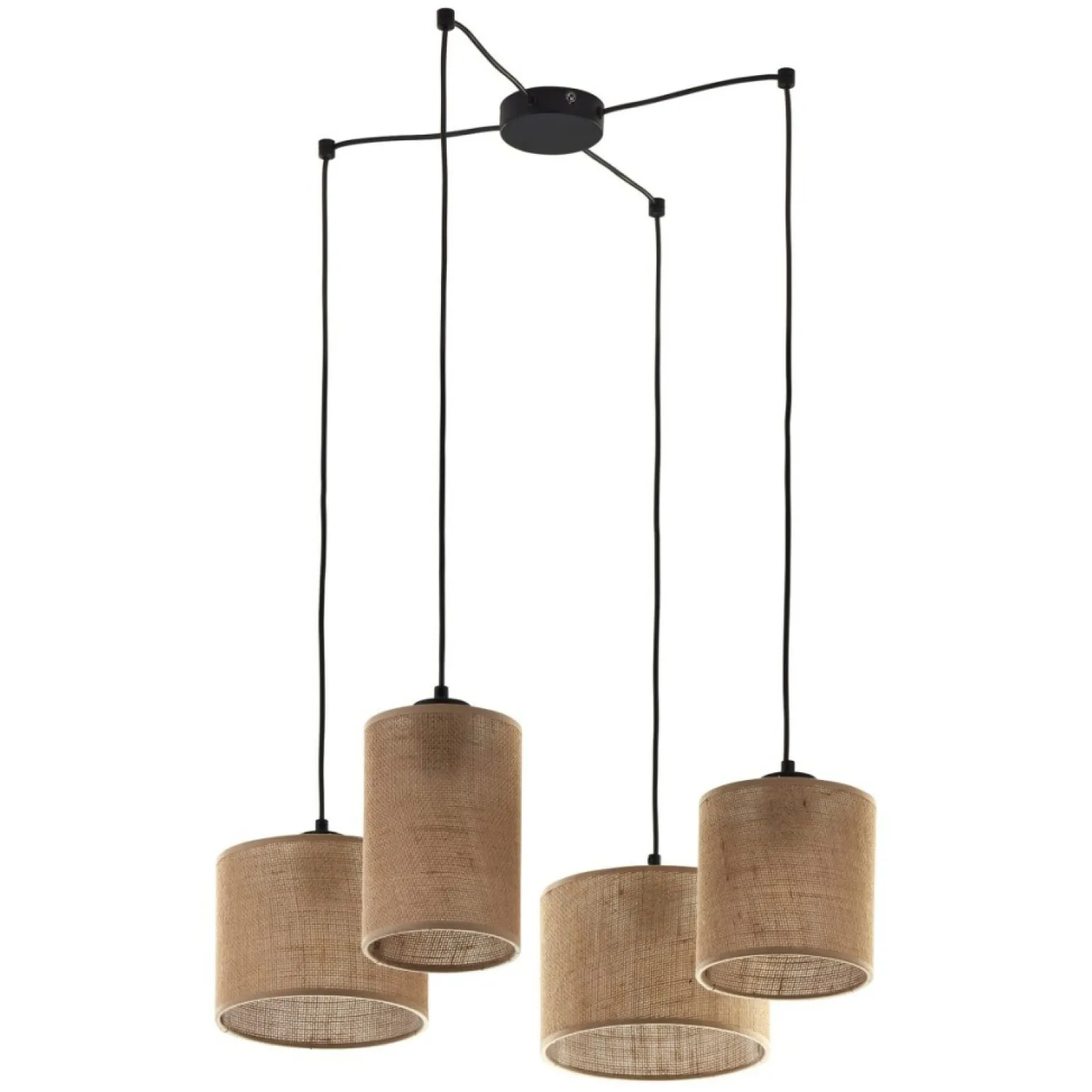 Sale Lampa wisząca z różnymi, jutowymi abażurami TK 6585 JUTA | Kaja Żyrandole Nowoczesne