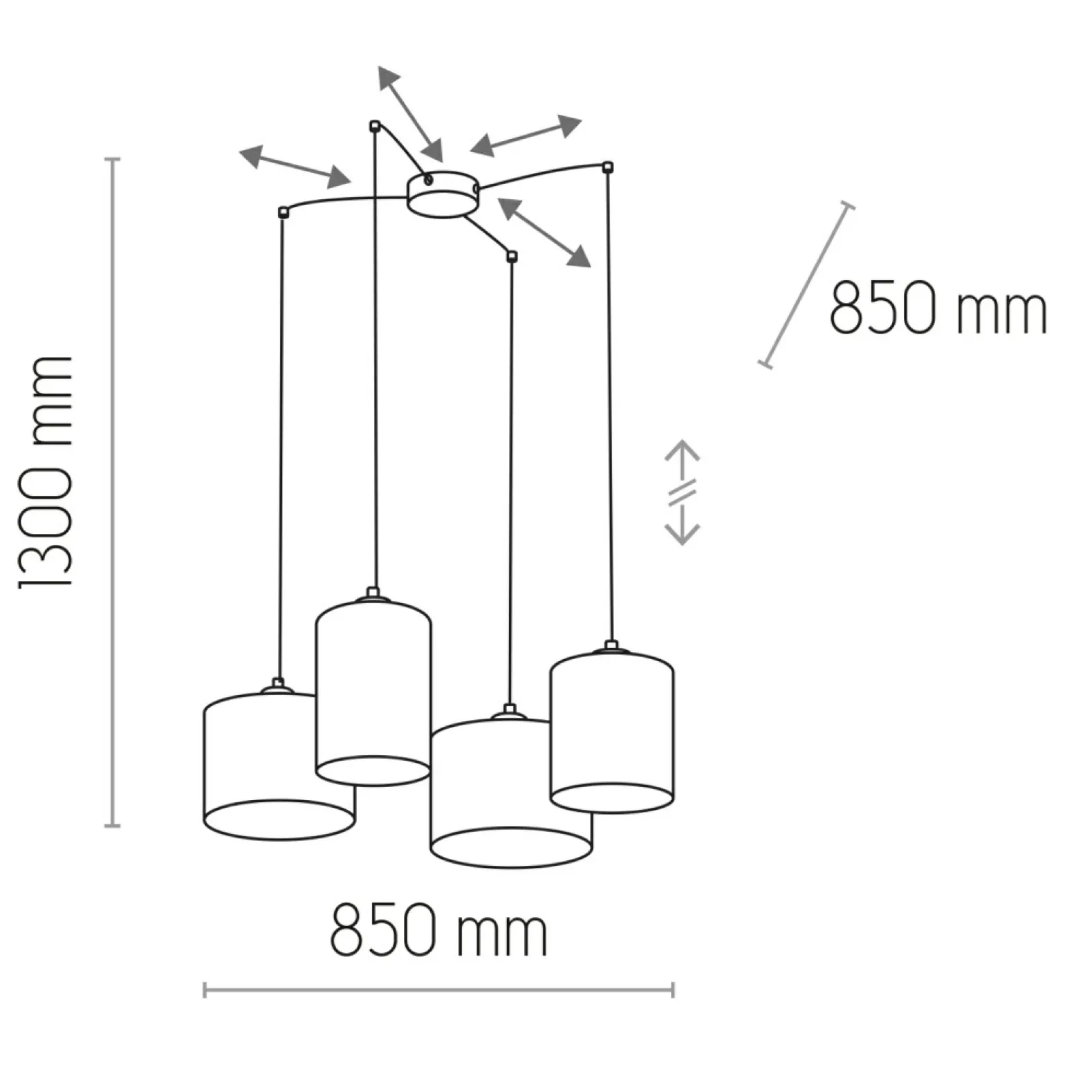 Sale Lampa wisząca z różnymi, jutowymi abażurami TK 6585 JUTA | Kaja Żyrandole Nowoczesne