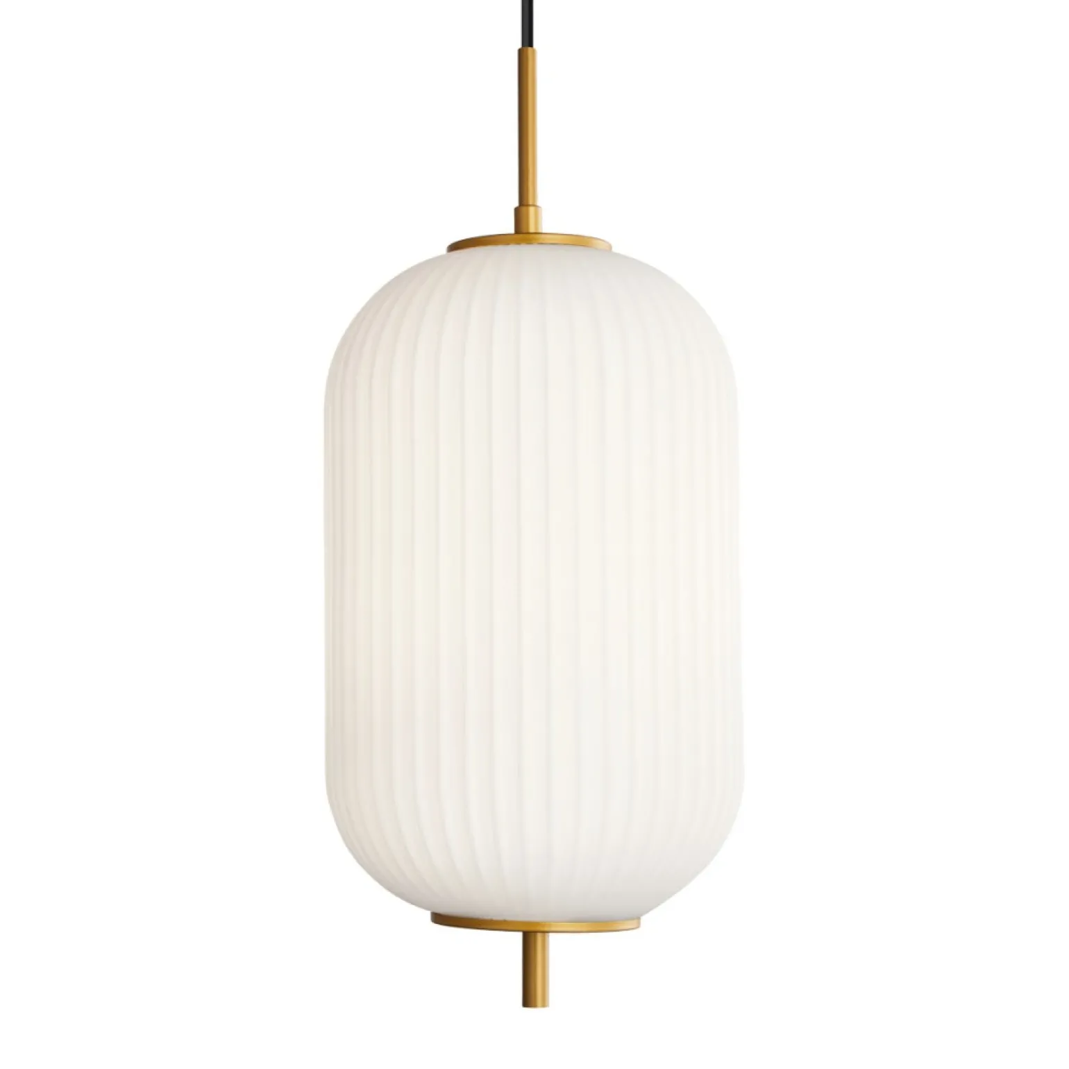 Flash Sale Lampa wisząca z ryflowanym szkłem PND-28798-1-GD-WH z serii OLMETO Żyrandole Nowoczesne